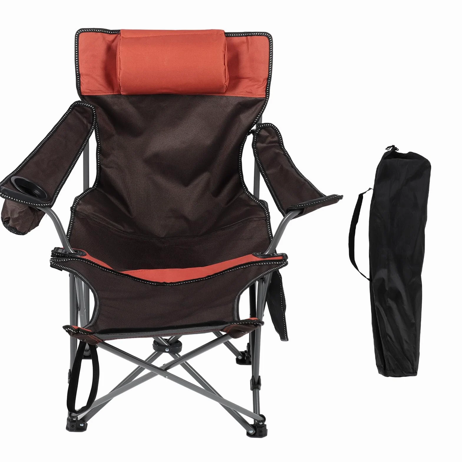 Asixxsix Tumbona Plegable para Adultos con Capacidad de 500 Libras, Silla Reclinable para Patio con Almohada Extraíble, Silla Multifuncional de Gravedad Cero para Camping, Playa, Picnic, Resistente