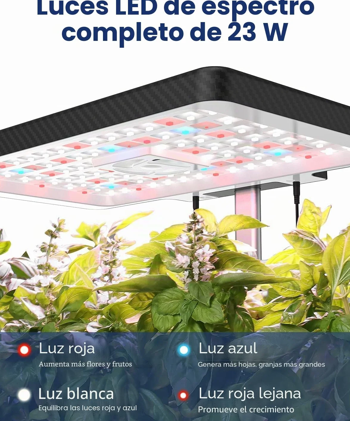 iDOO Huerto de Interior, 12 Vainas Jardinería de Interior y Lámpara LED de Crecimiento, Smart Garden con Temporizador Automático, Altura Ajustable, ID-IG301 Kit de Germinación