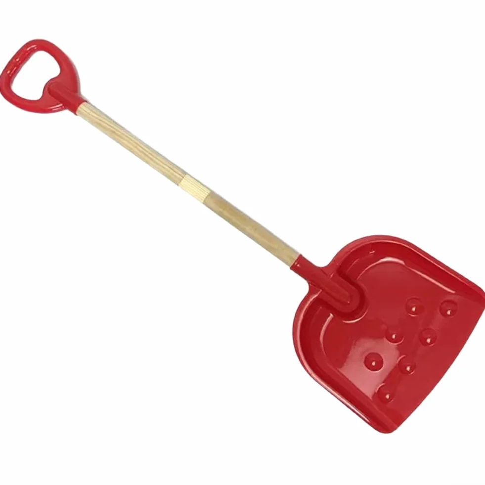 Pala de nieve para niños, pala de mango de madera, herramienta de longitud ajustable, equipo de invierno para niños, pala de plástico ligera, equipo de juego al aire libre, excavación de