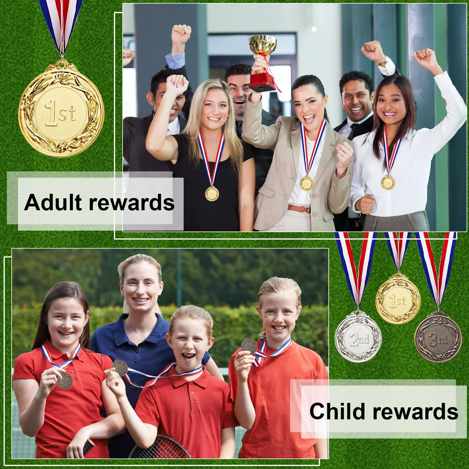 Medallas de Metal Oro Plata Bronce con Cintas para Niños Adultos Juegos Escolares Fútbol