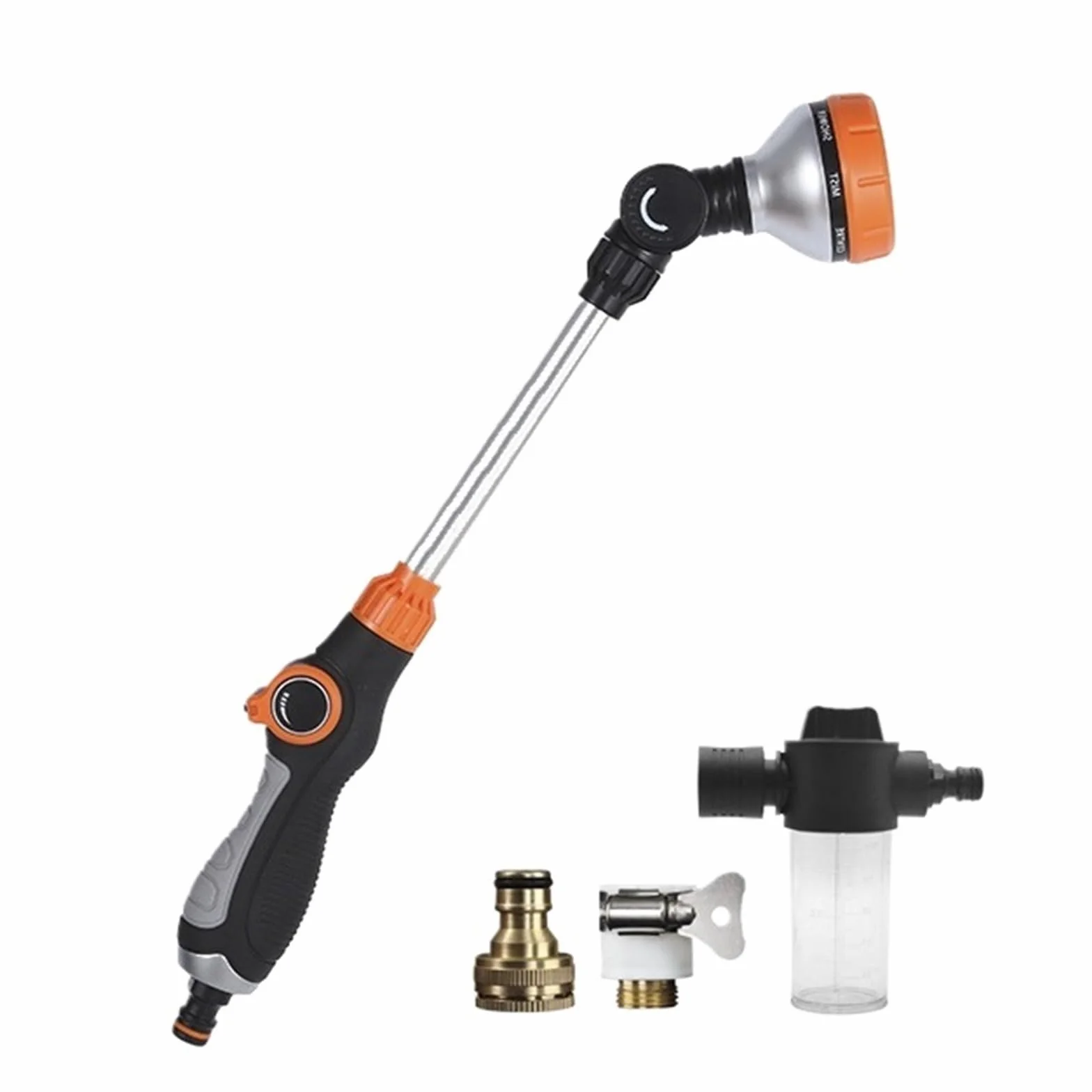 Pistola pulverizadora con manguera Boquilla, Agua de jardín alta presión 180 grados ajustable 8 modos pulverización variables ABS lavado autos(Water Kits)