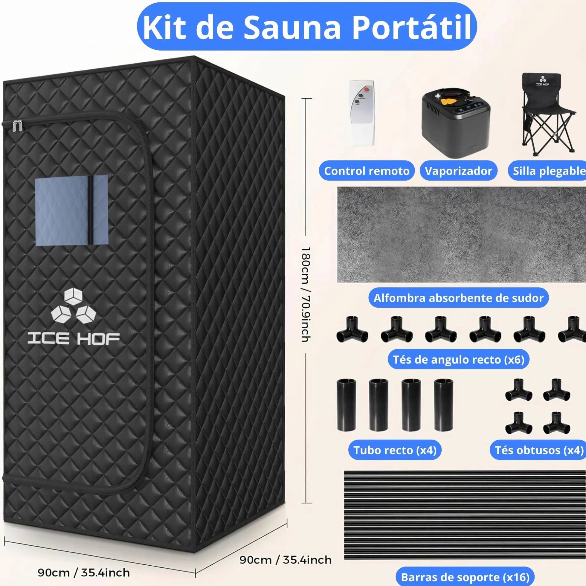 Ice Hof® Sauna Portátil De Vapor, Sauna Seca Portátil, Sauna Exterior, Sauna Home, Sauna para Relajación Y Bienestar