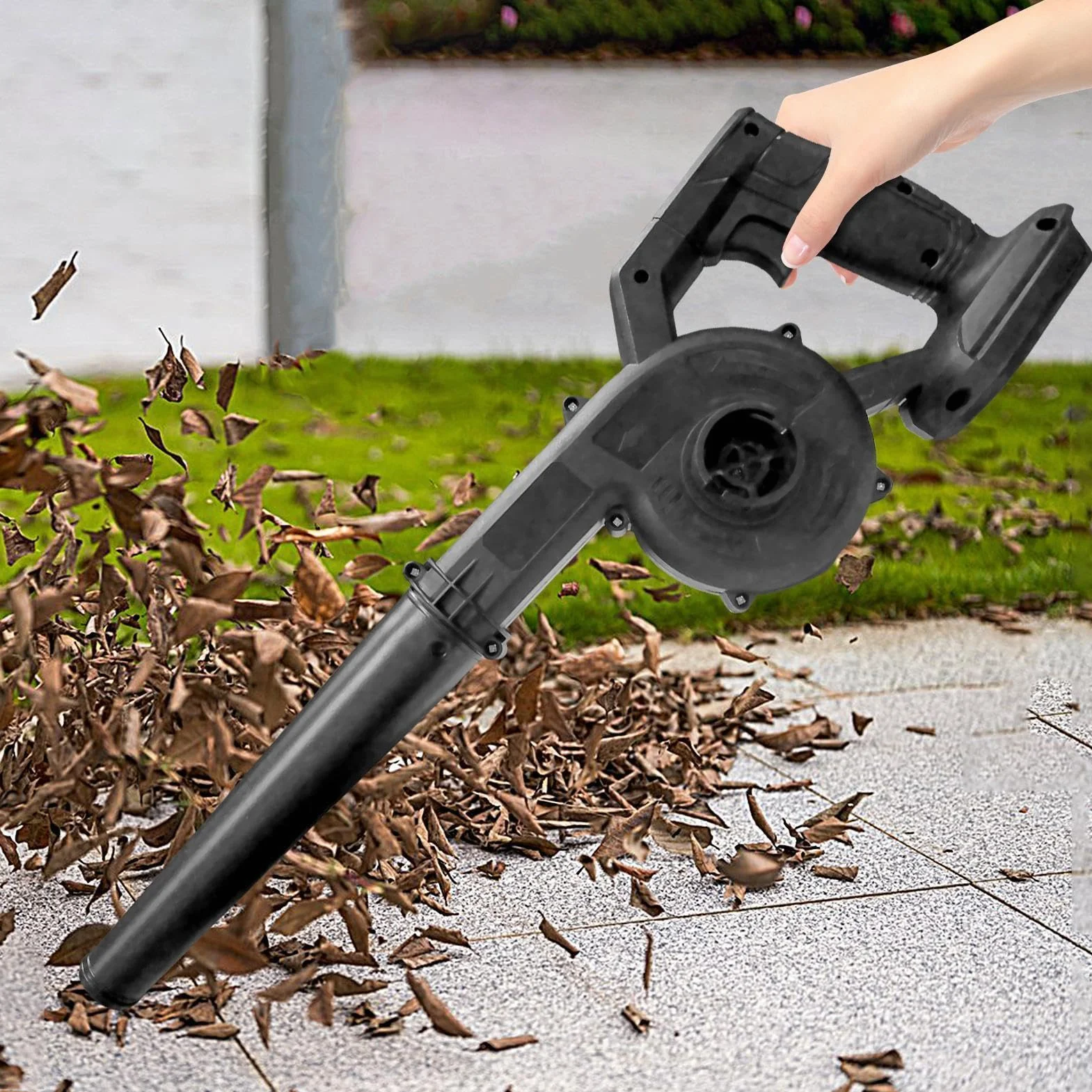 Sopladora de Hojas a Batería con Batería Potente con 2 Modos | Soplador de Hojas Ligero para Jardín para Patio Exterior Terraza Césped Hogar Coche Taller