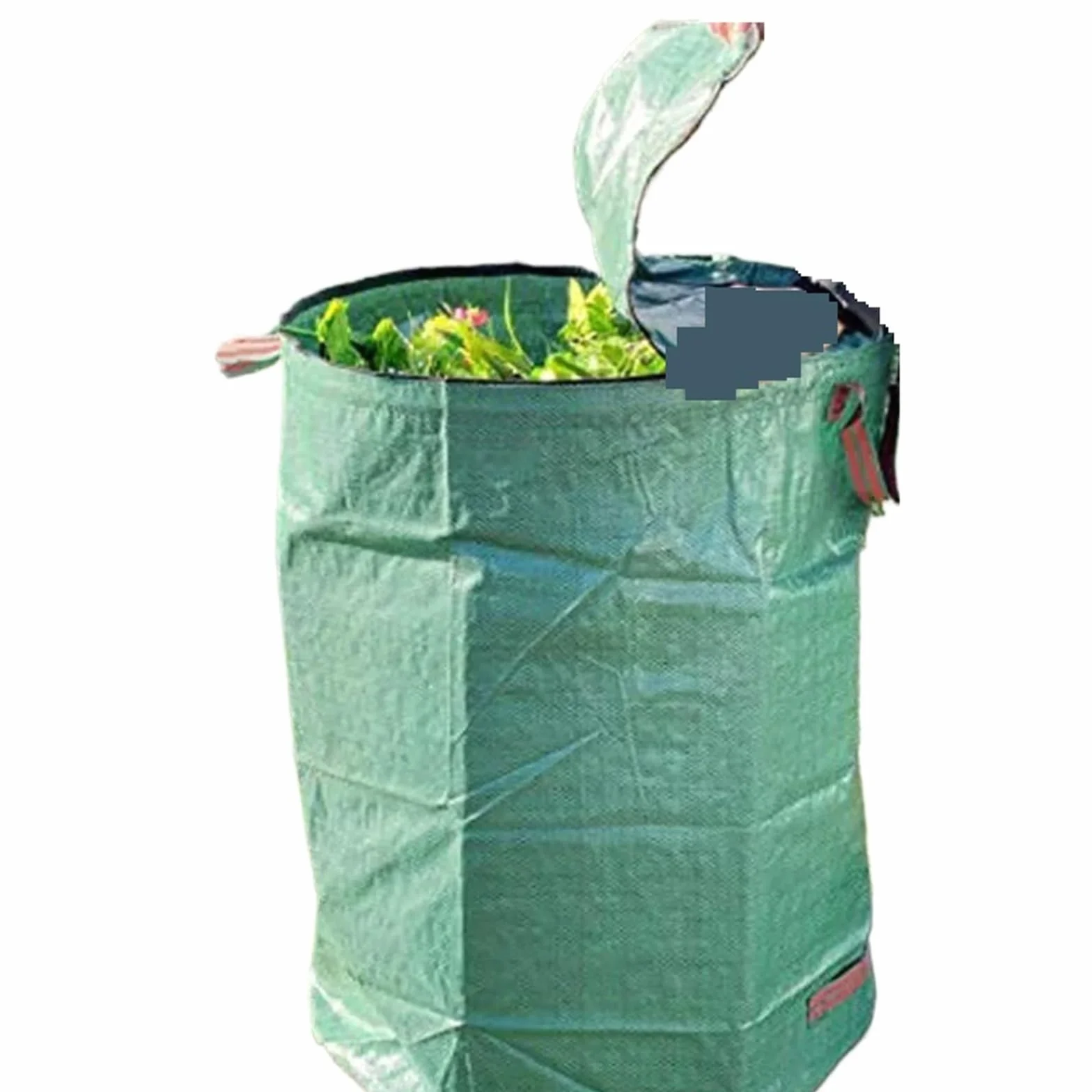 Bolsas de basura de jardín resistentes de gran capacidad, contenedor de recogida de hojas de polipropileno impermeable y reutilizable con tapa para una eliminación eficiente de los desechos del patio