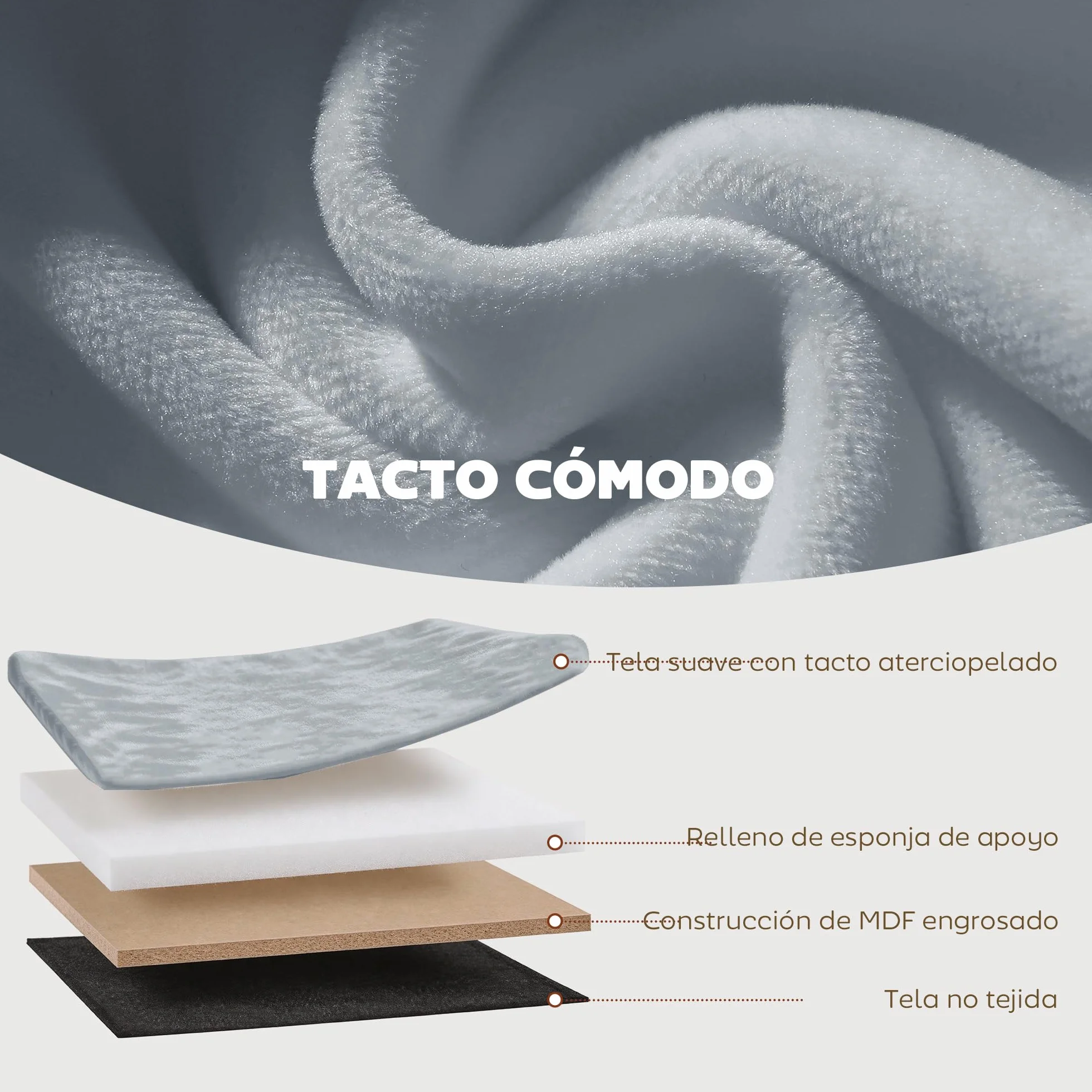 HOMCOM Baúl Almacenaje Plegable 72L 76x38x35 cm Terciopelo Gris Oscuro