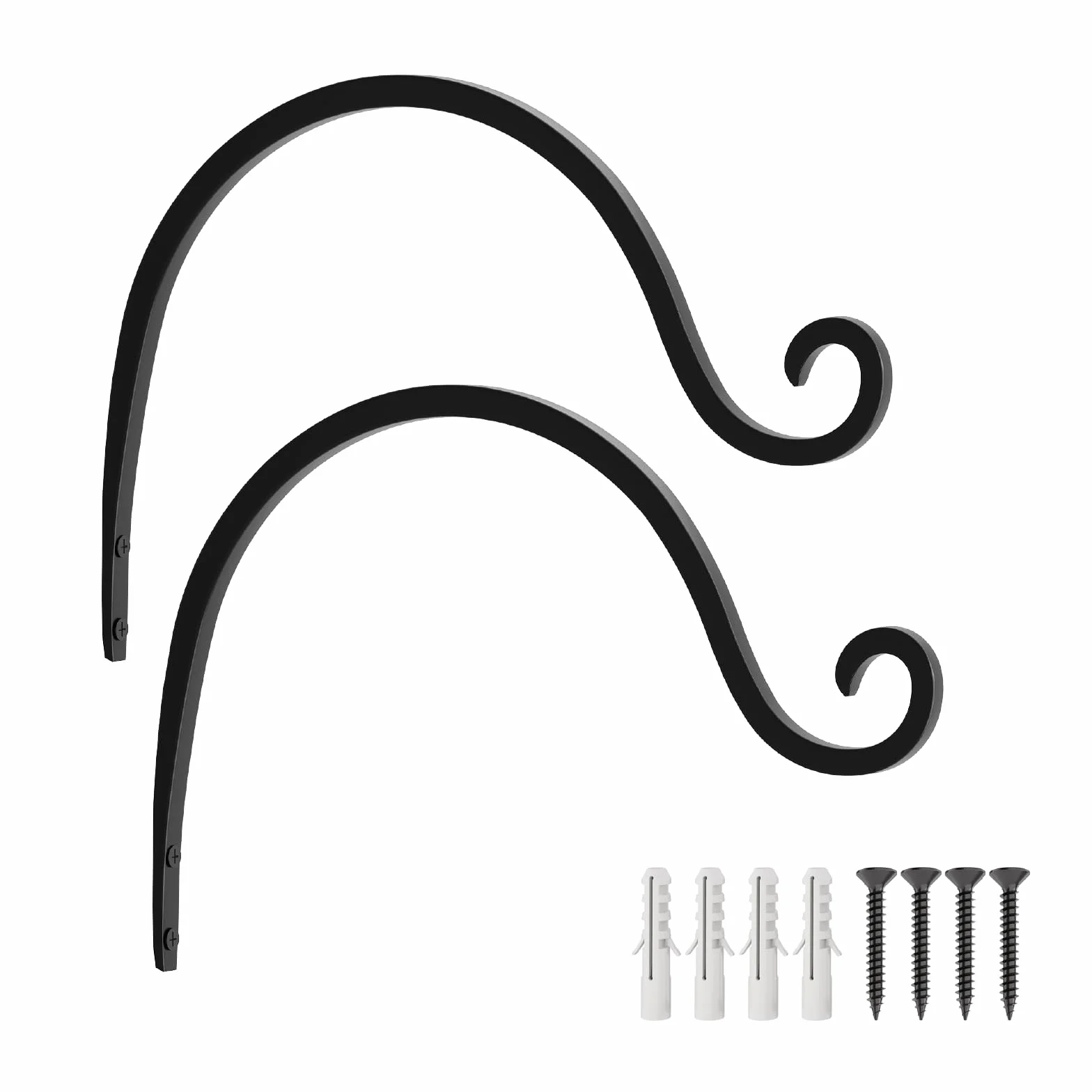 Bamworld Soportes para Plantas Colgantes 2 Unidades, 20 cm, Ganchos Techo, Negro