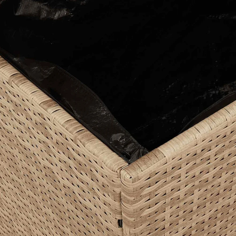 vidaXL Caja de Almacenaje de Jardín, Cofre, Asiento Banco Exterior, Baúl Juguetes Patio, Madera Acacia Ratán Beige