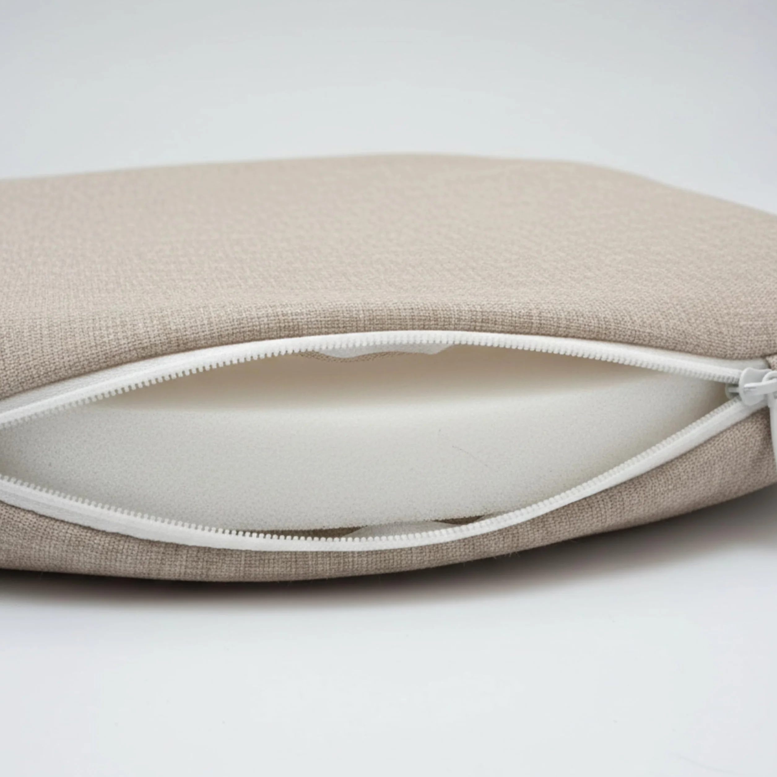 PIND Pack 4 Cojines Redondos para Sillas 40x40 con Relleno de Espuma, Funda Efecto Lino, Beige