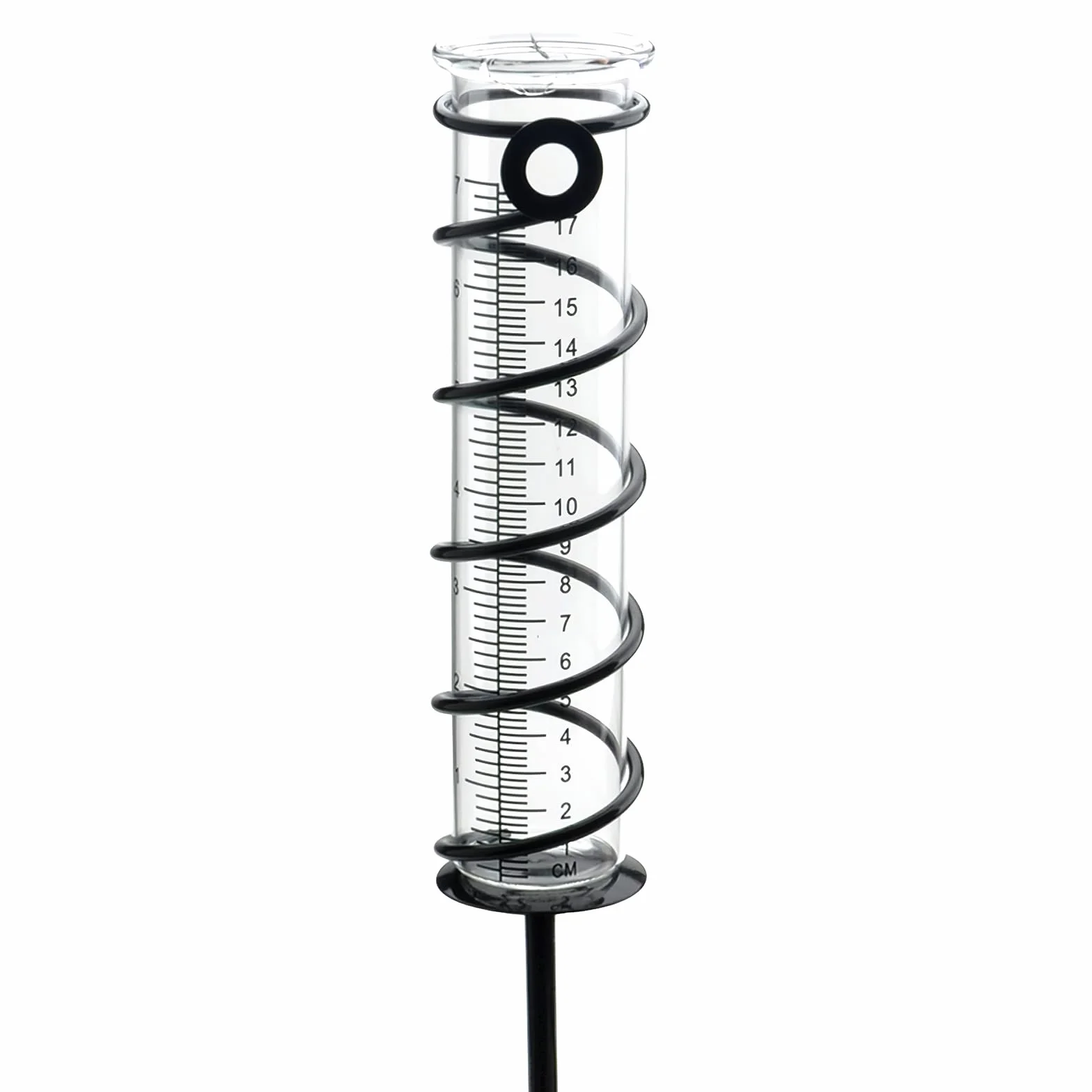 Pluviómetro extraíble con estaca de Metal en Espiral para jardín césped terraza