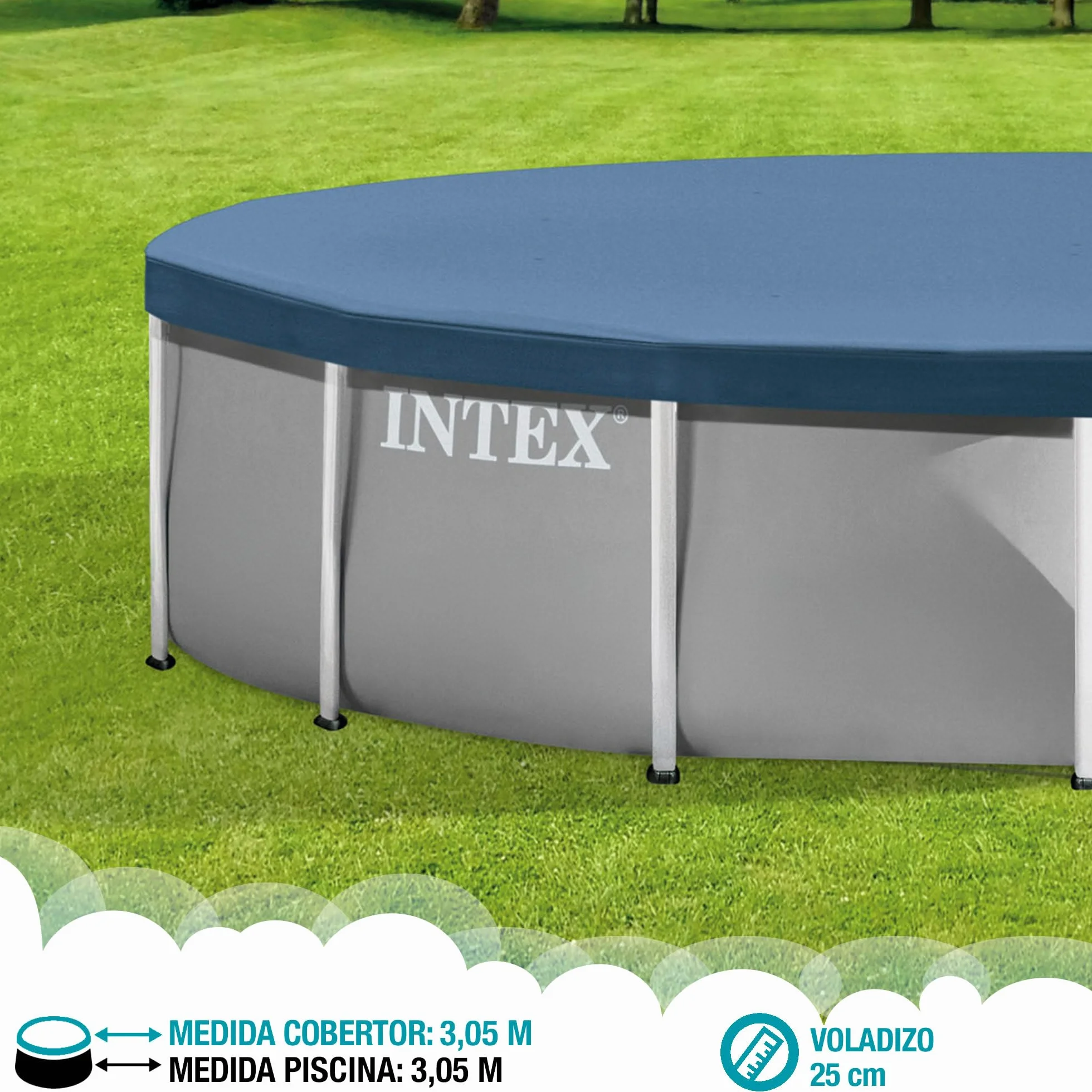 Intex Cobertor para Piscinas Desmontables Metal Frame 305 cm