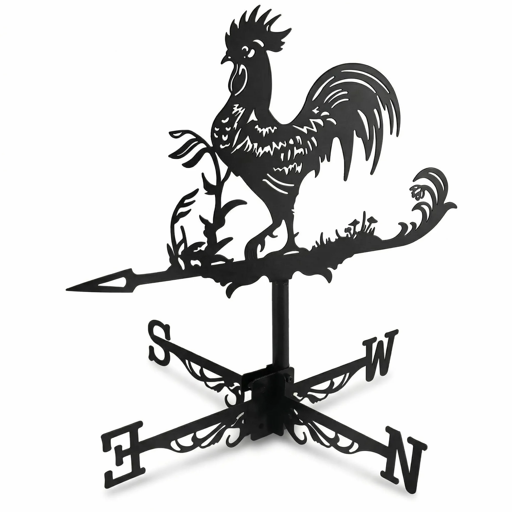 QWORK® Weathercock Weather Veleta Retro Metal Indicador de dirección del Viento para Techo jardín