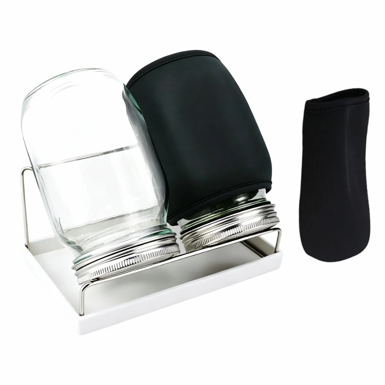 Frasco Germinador Con Ancha con Rejilla de Acero Inoxidable con Opaca y | Kit Germinador de Brotes Para Hogar Cocina Sala De Estar Balcón Legumbres Frutos Secos Granos Brócoli