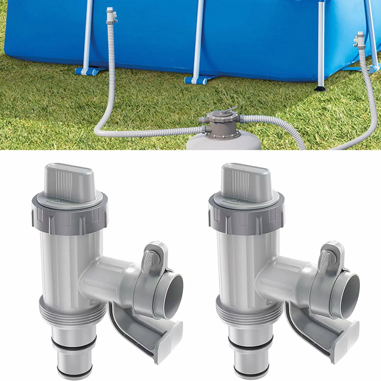 Válvula de émbolo de piscina Plus 2 en 1 repuesto para Intex/Bestway/Coleman grifo de paso
