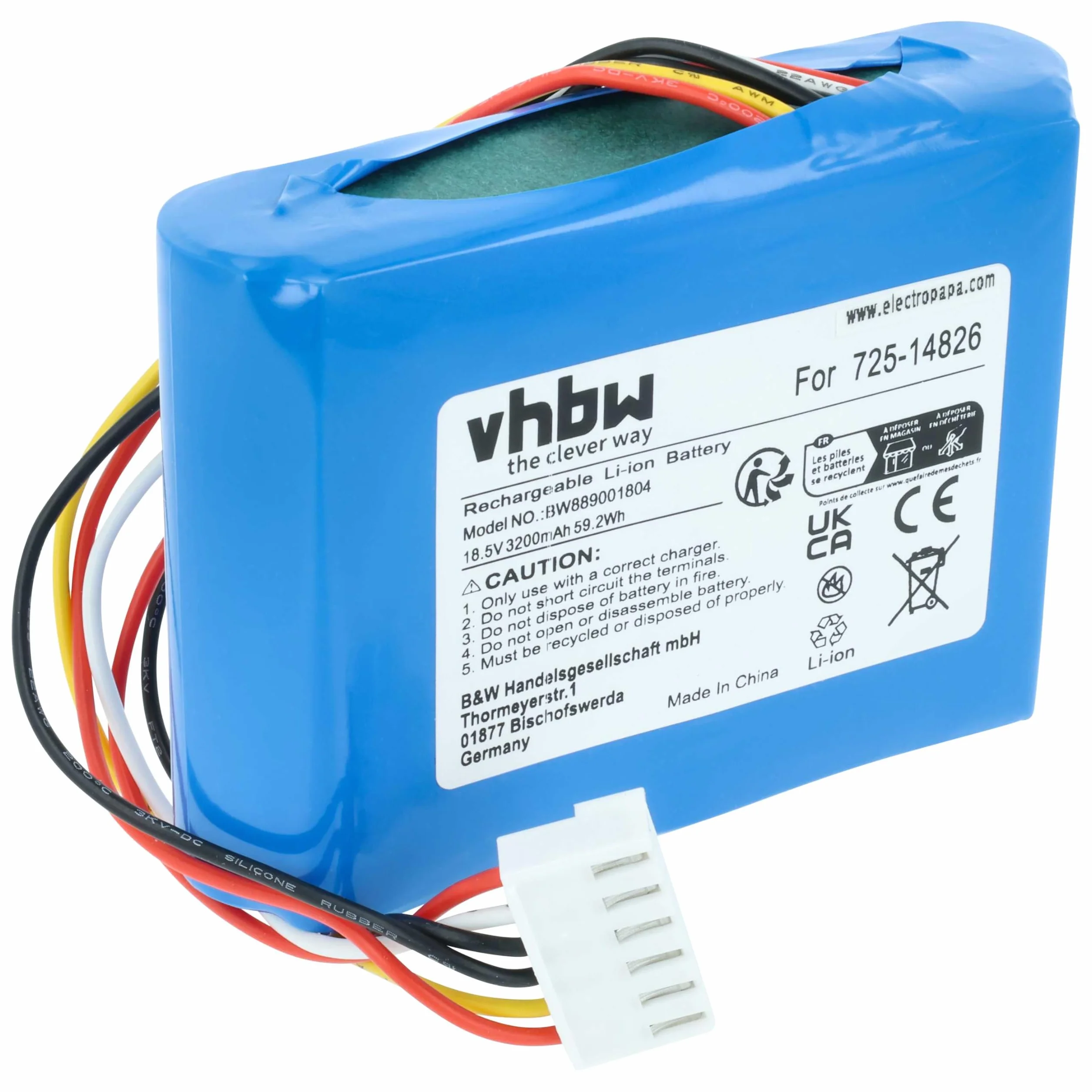 vhbw Batería Compatible con Robomow RK 1000 Pro, 2000 Pro, 1000, 2000 Robot cortacésped 3200mAh 18,5V Li-Ion