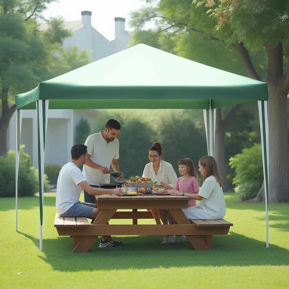 KADAX Cenador plegable para jardín 2,9x2,9x2,55 m resistente a la intemperie verde