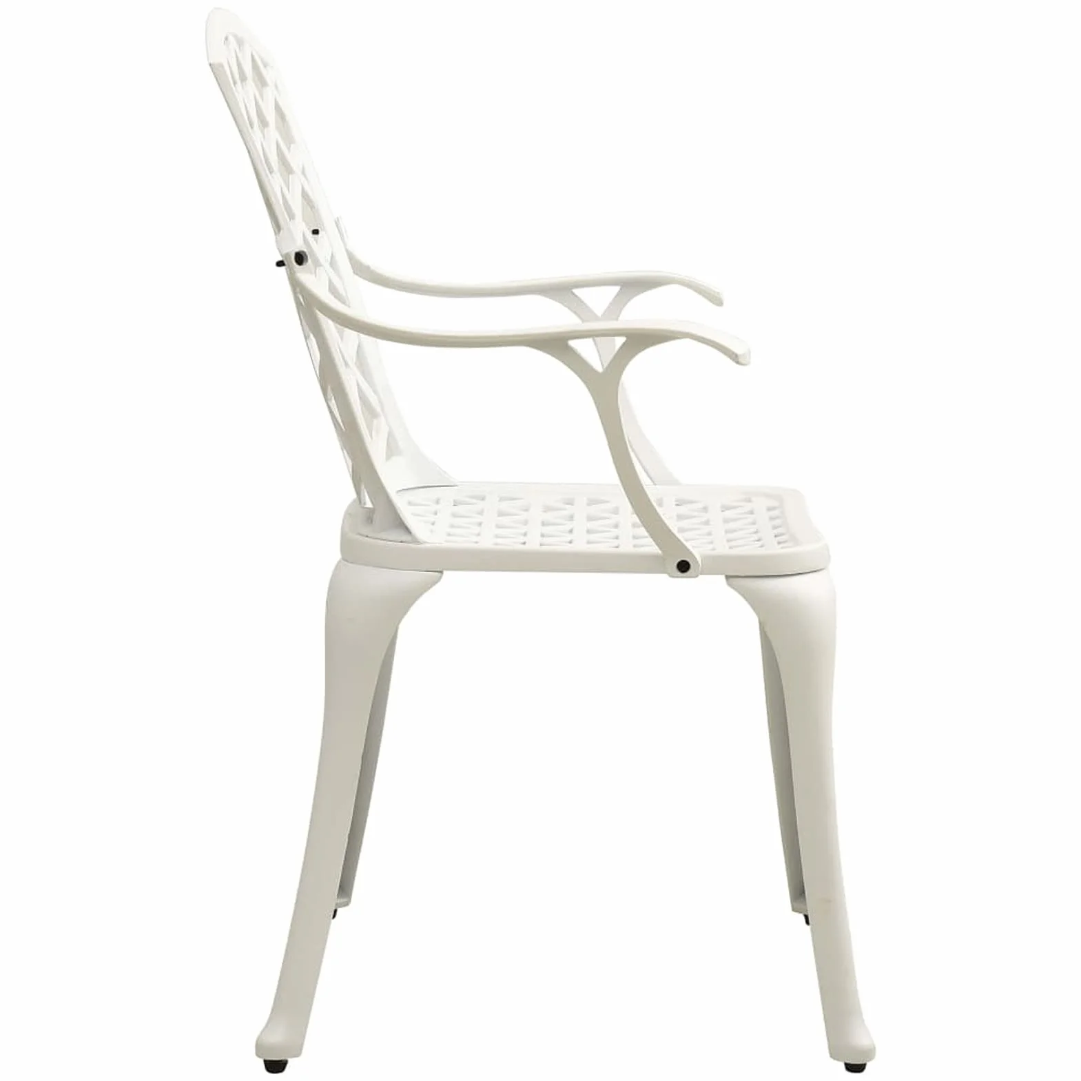 5 Piezas Bistro Set Mesa y Sillas Aluminio Fundido Blanco Jardin