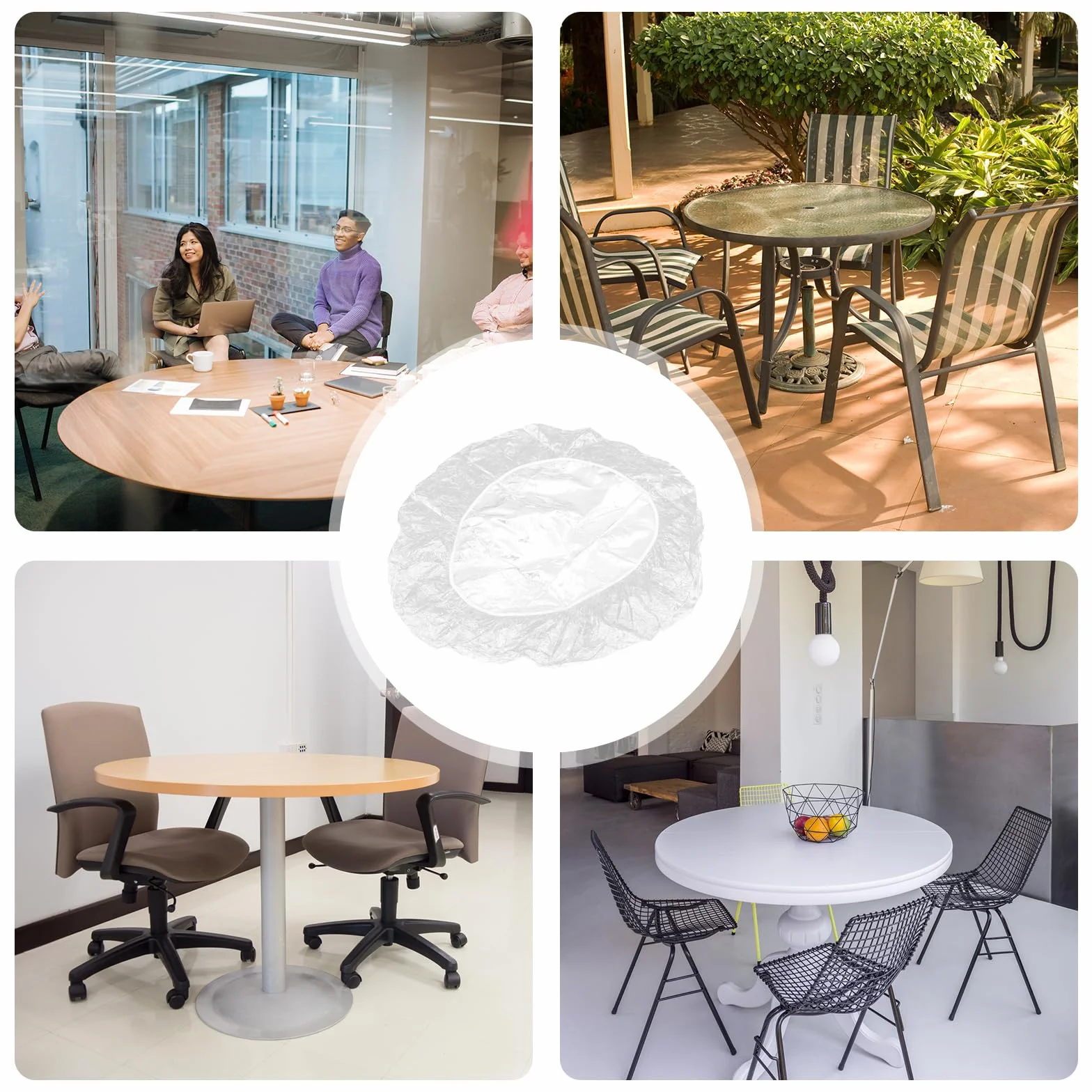 Sporgo Mantel transparente redondo impermeable PVC jardín 120-140 cm