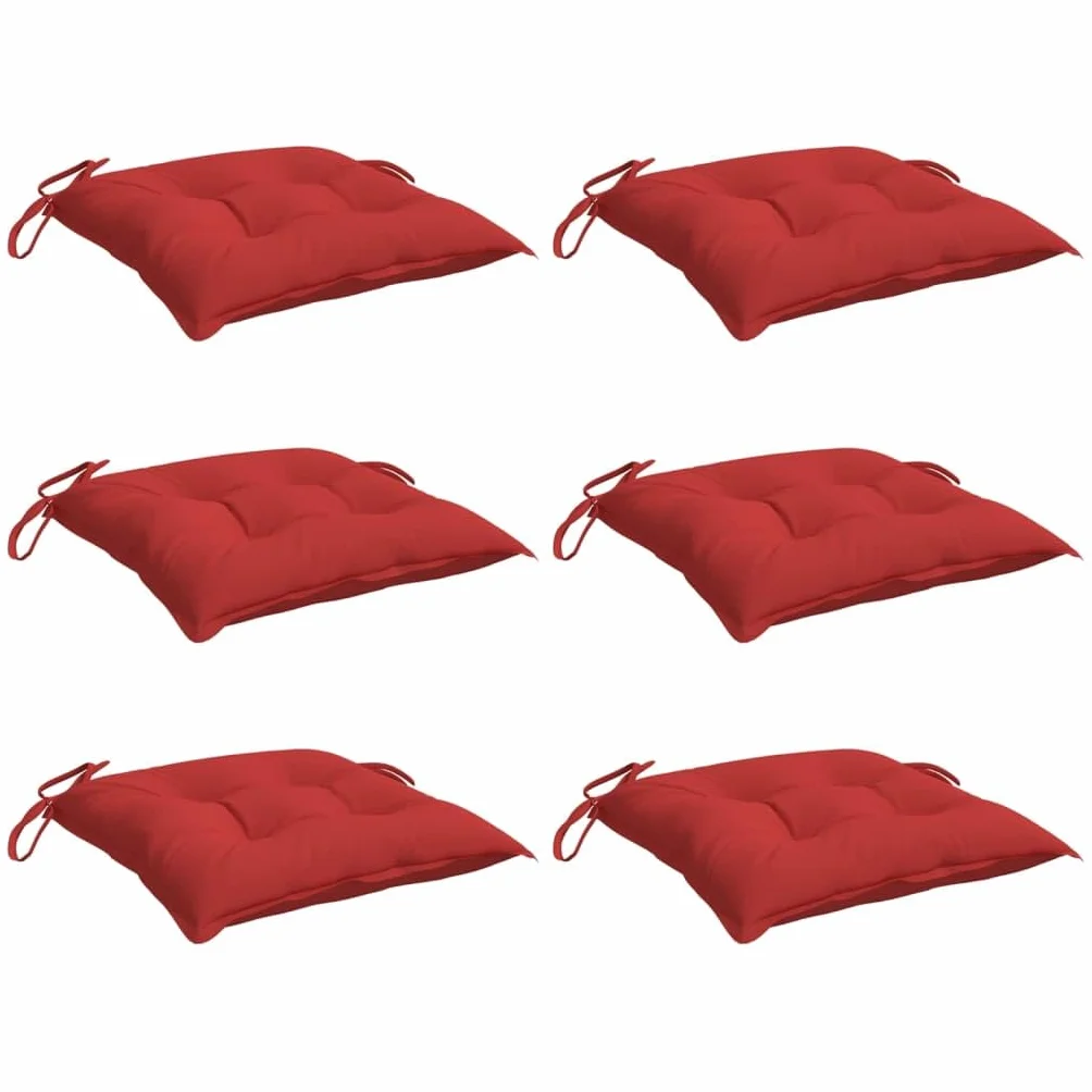 vidaXL Cojines de Silla de Jardín 6 uds, Almohadas para Sofá Asiento, Almohadillas para Muebles, Decoraciones para Patio, Tela Oxford Rojo
