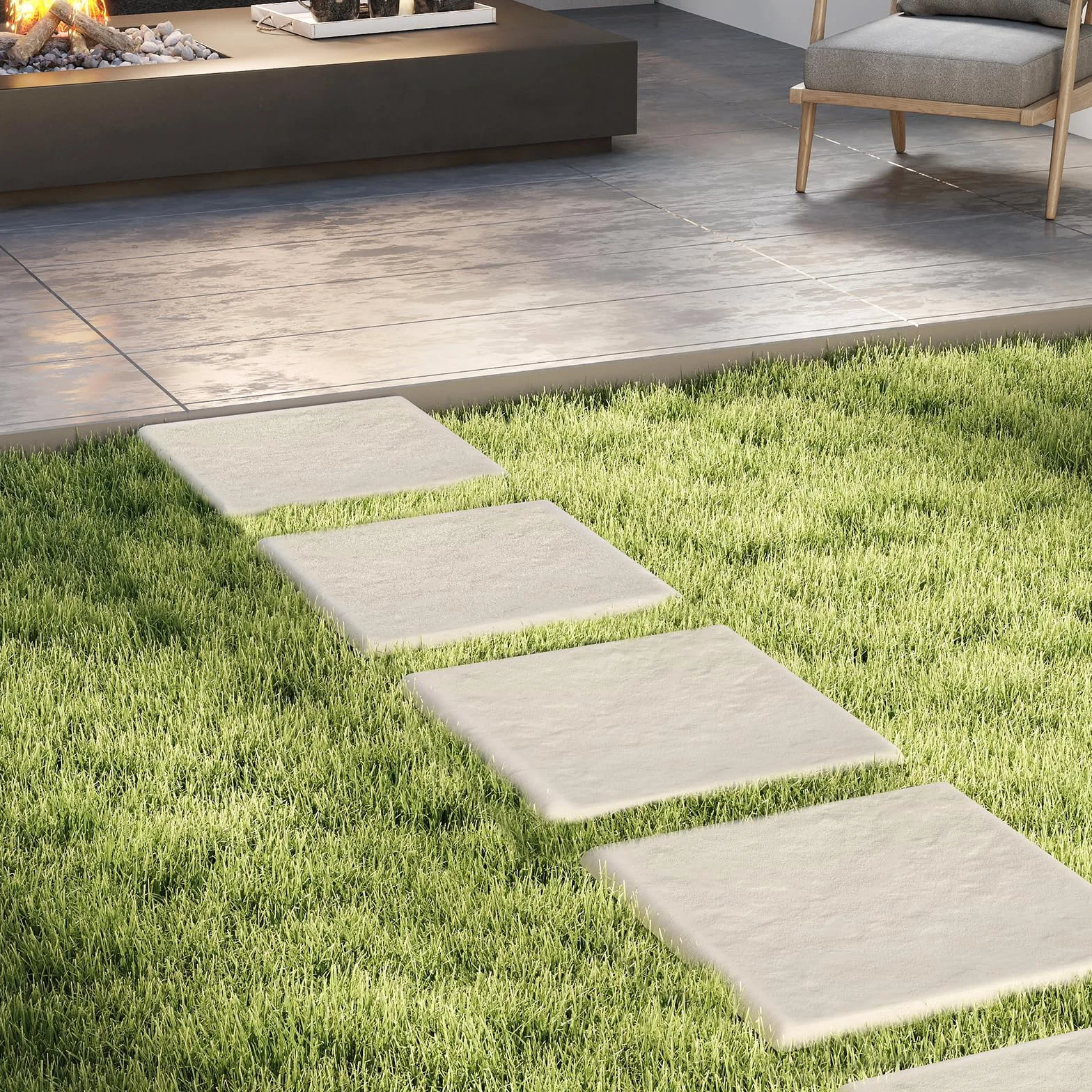 COSTWAY 16 Peldaños Piedras Decorativas para Pasarelas de Jardín, Pavimento Exterior, Beige 39,5 x 39,5 cm