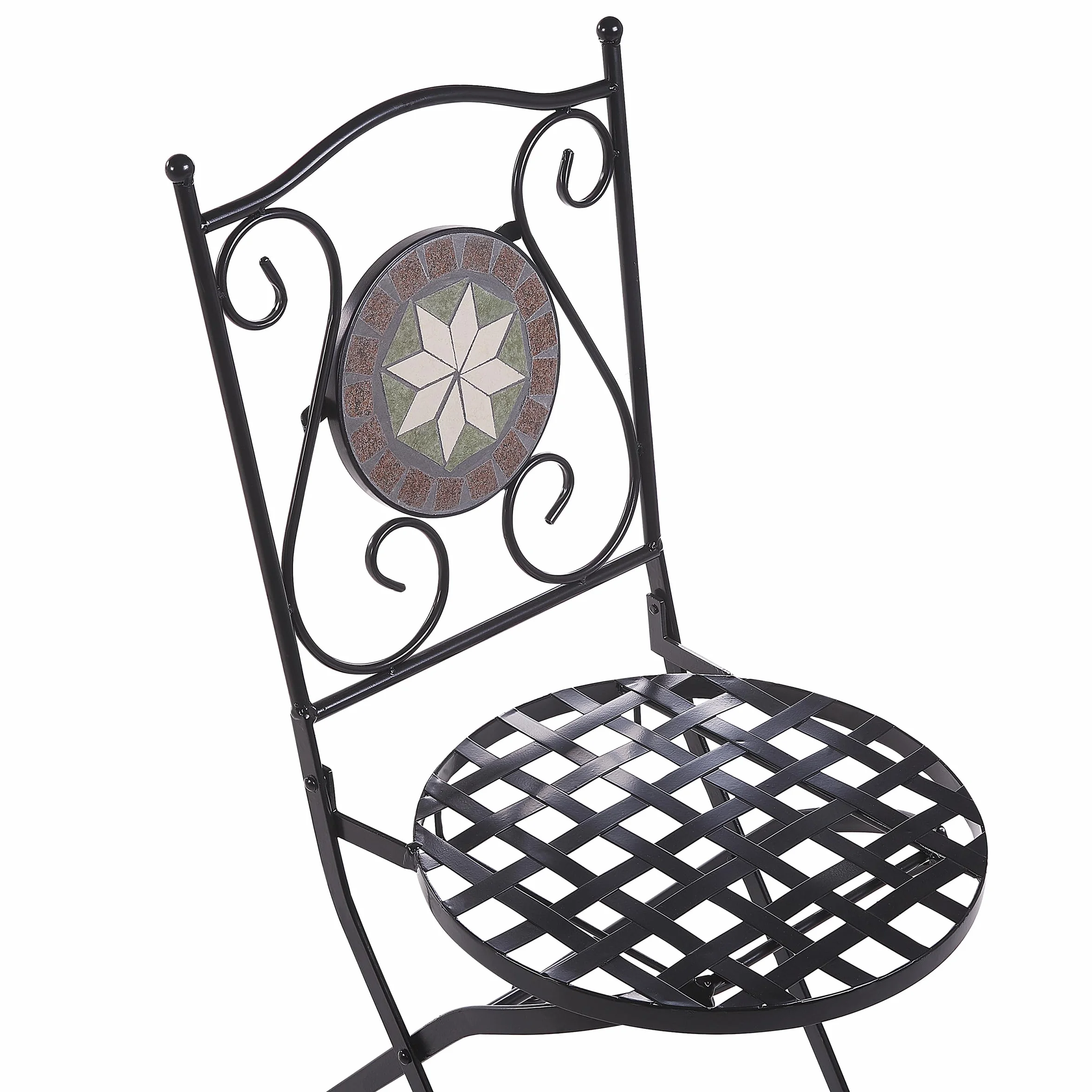 Beliani Cariati Conjunto de balcón 2 plazas Metal Negro Plegables