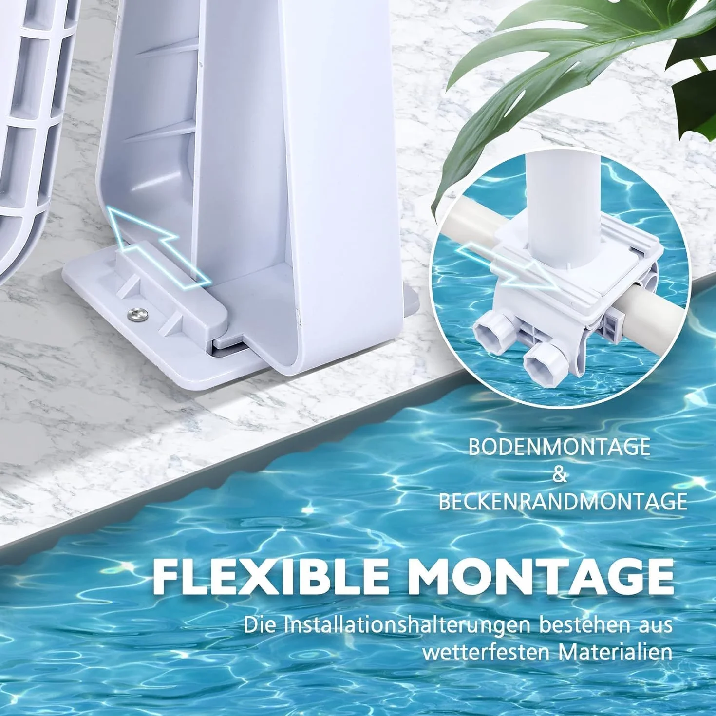 ACXIN Enrollador de piscina ajustable 1,05–6,15 m, enrollador de lona solar con manivela manual, telescópico de aluminio
