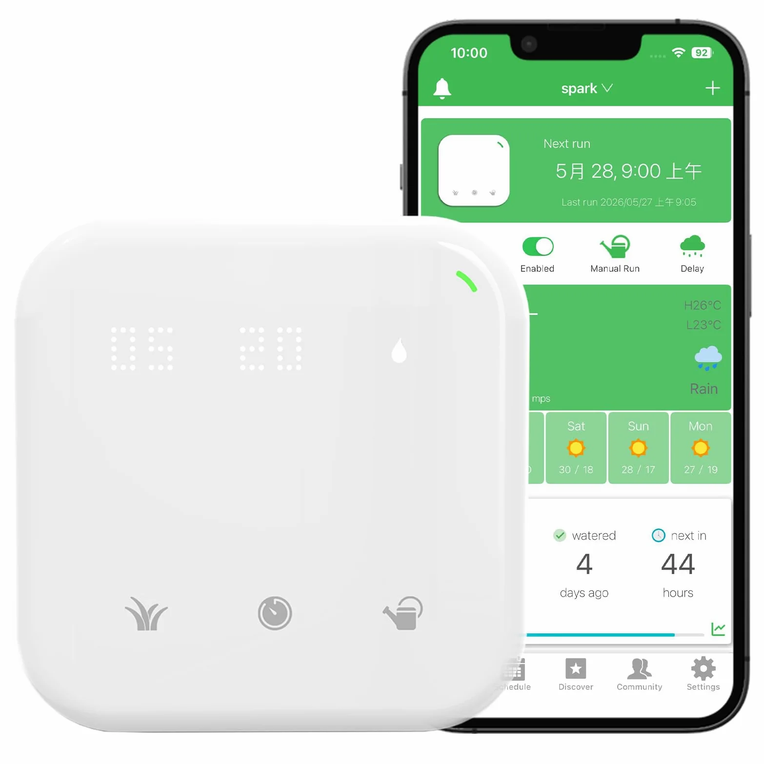 Netro Spark 16Zone Botones Touch Programador Riego WiFi Para Césped Con App | Serv Meteorol, Datos de Plantas,‌ Programa de Riego, Salto Lluvia, Riego Automático con Sensor Netro, Historial‌,Uso Interior