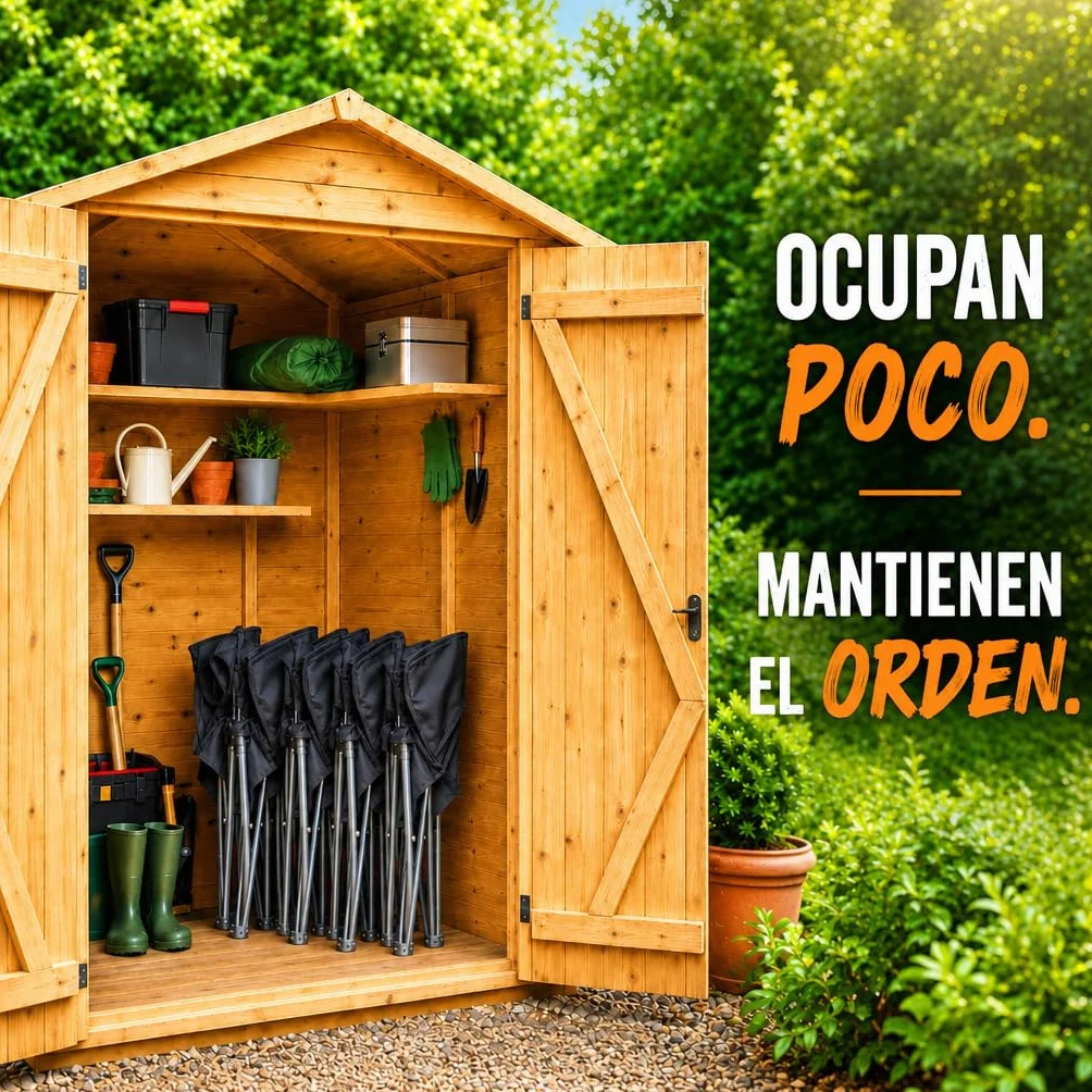 Silla Plegable Camping de Acero y Tejido Oxford Negro Azabache