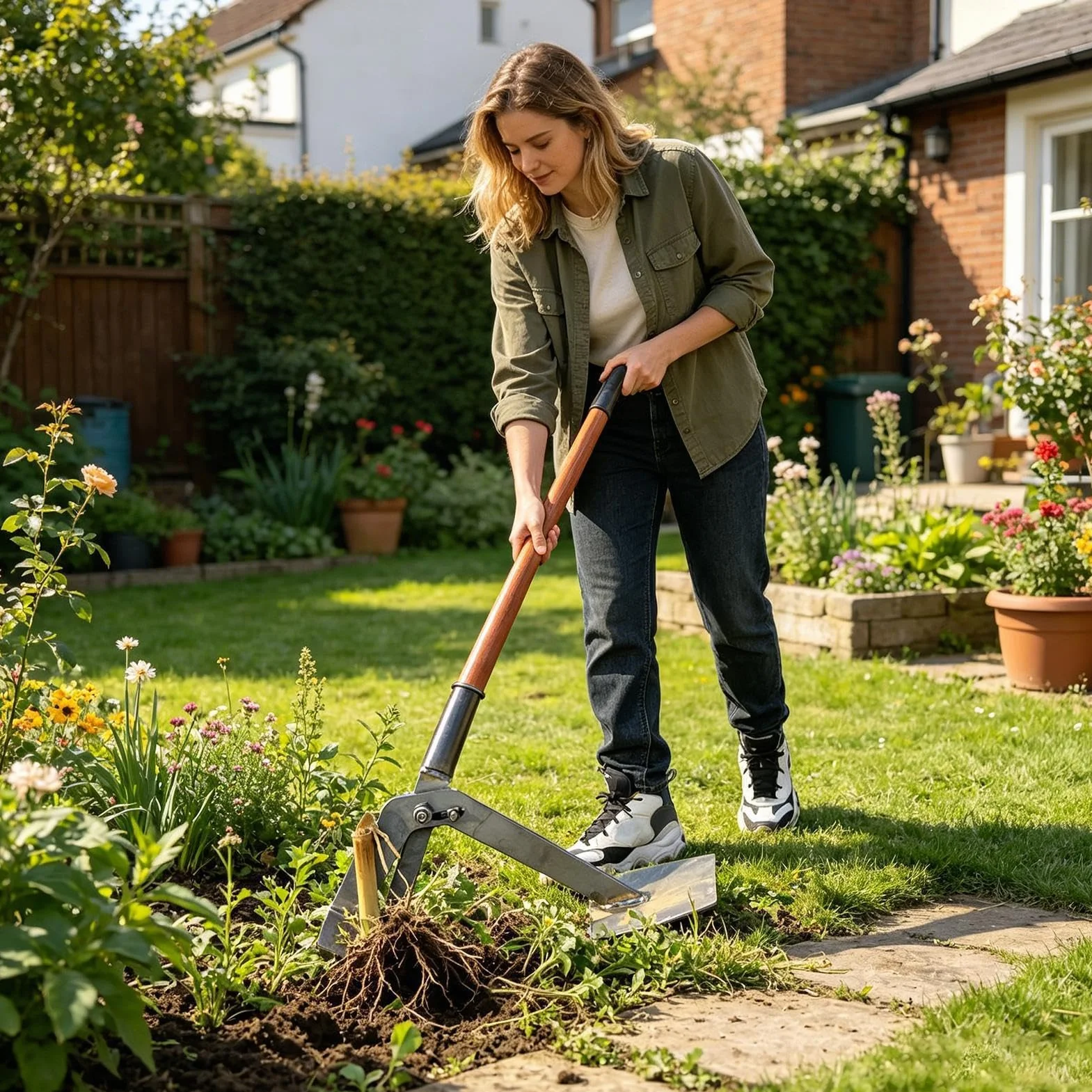 Extractor de Raíces Arrancador Manual Resistente para Postes Madera Jardín Exterior