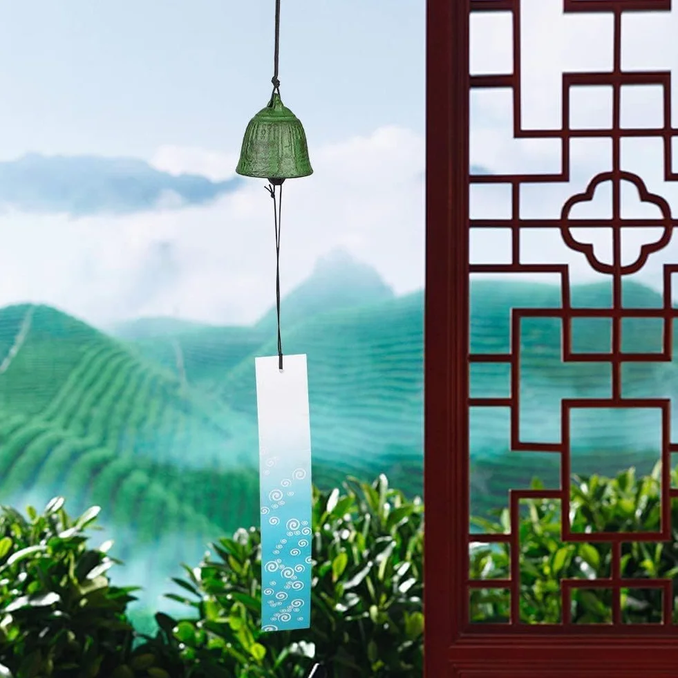 Campanas de Viento Estilo Japonés Furin Nambu Hierro Fundido Feng Shui para Exterior Interior