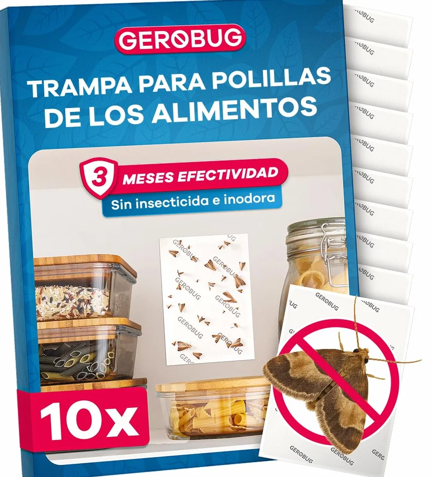 Gerobug Trampa Polillas Alimentos 10 Unidades - Trampa de feromonas para Protección de Alimentos
