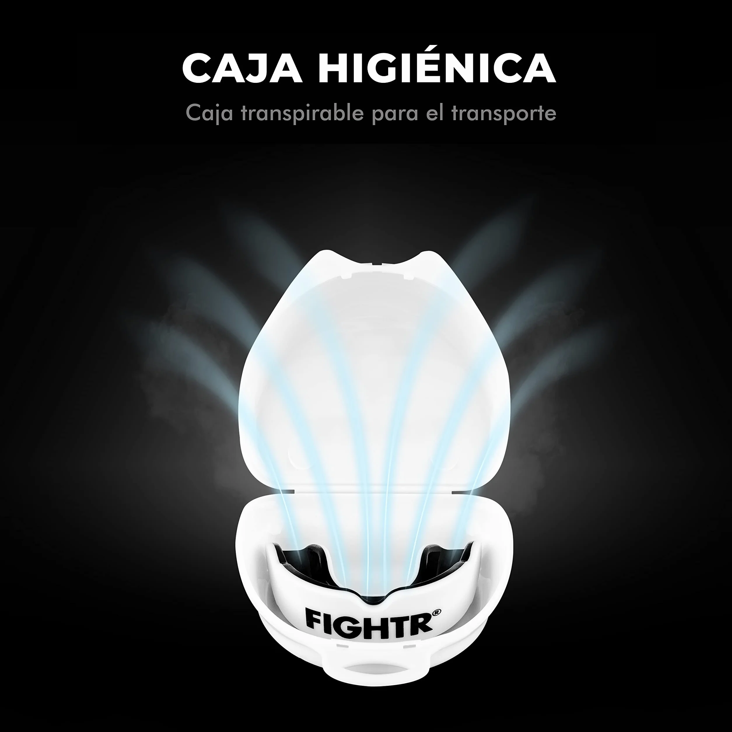 FIGHTR® Protector bucal protección dental deportiva para boxeo MMA Muay Thai hockey deportes de lucha incluye caja higiénica