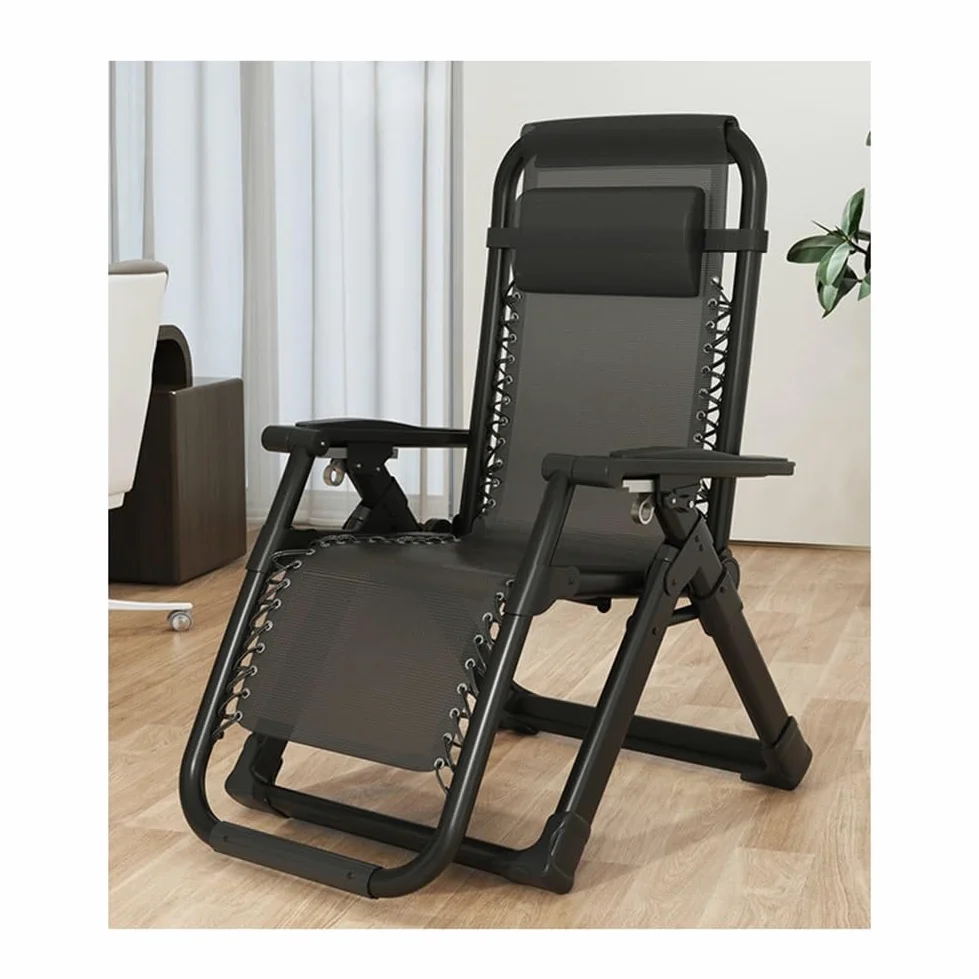 Silla de Gravedad Cero, sillas Plegables para Patio, sillas de salón para Exteriores, Silla de Gravedad, Silla reclinable para Campamento con Almohadas para Piscina, Patio, jardín, Playa, ma