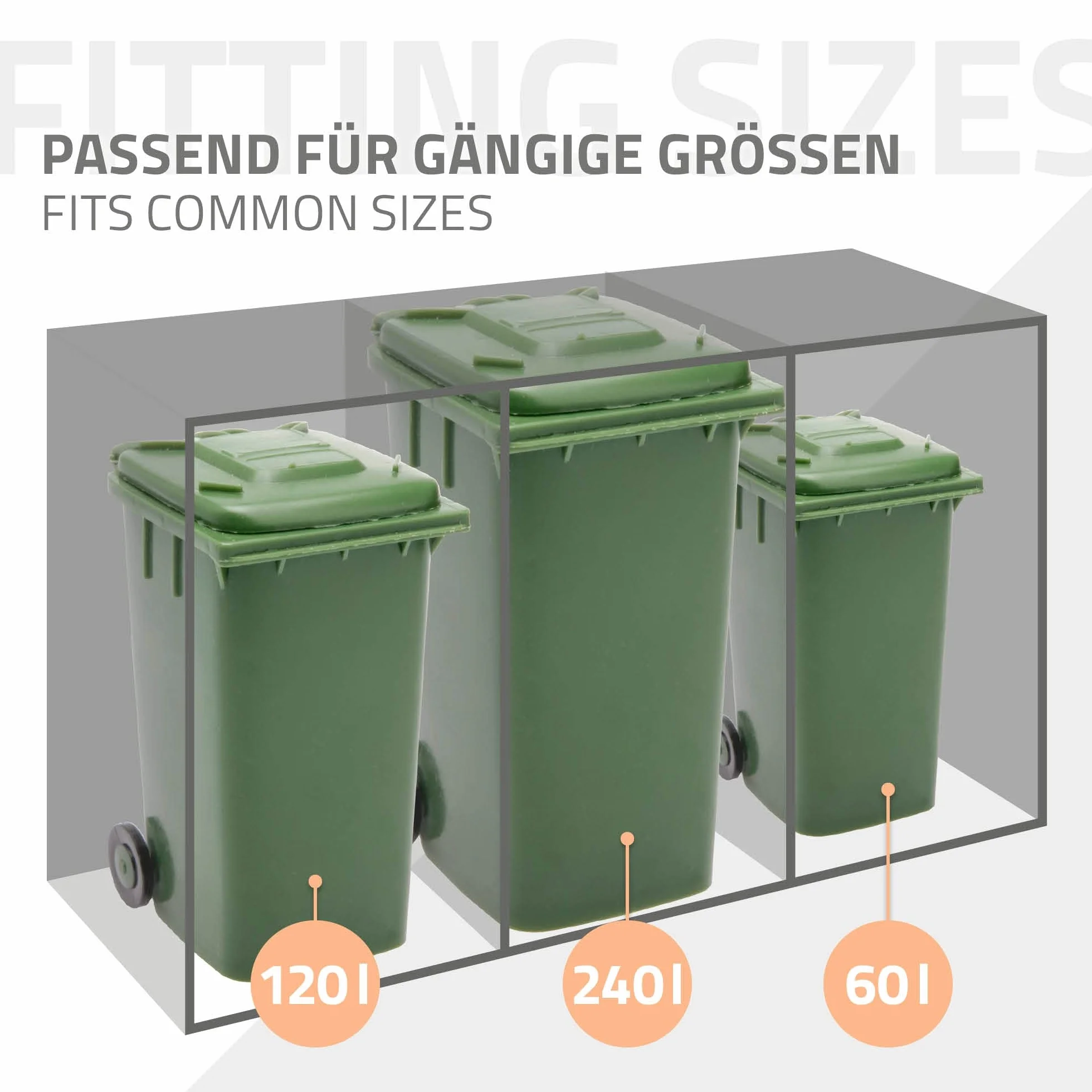 Cobertizo para Cubo de Basura 240L Doble Antracita 264x80x116 cm Caseta de Acero para Jardín Exterior 4 Puertas