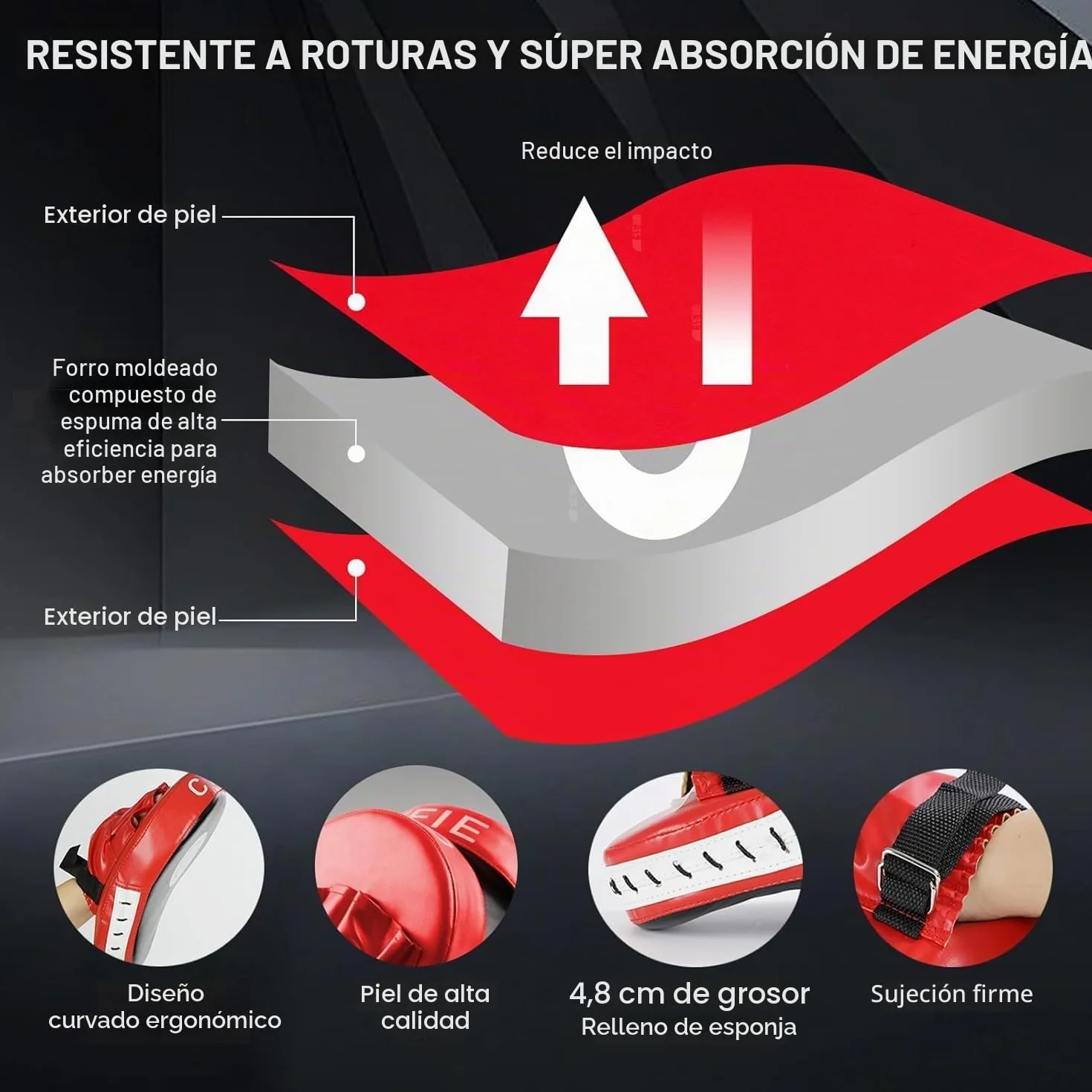 DEWEL Juego de Almohadillas de Piel Sintética para Kickboxing, Boxeo Tailandés, Karate