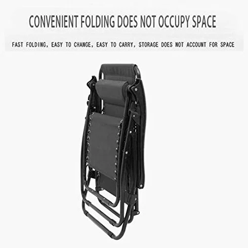 Genérico Tumbona reclinable para Interior/Exterior, Tumbona de Camping, Silla reclinable de jardín con reposacabezas Acolchado Ajustable (Negro).