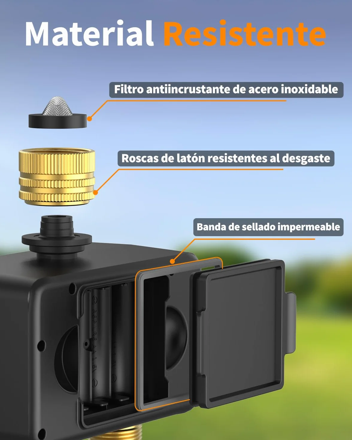 Diivoo Programador Riego WiFi 2 Zonas Entrada Salida Latón Temporizador App Alexa Automático Jardín
