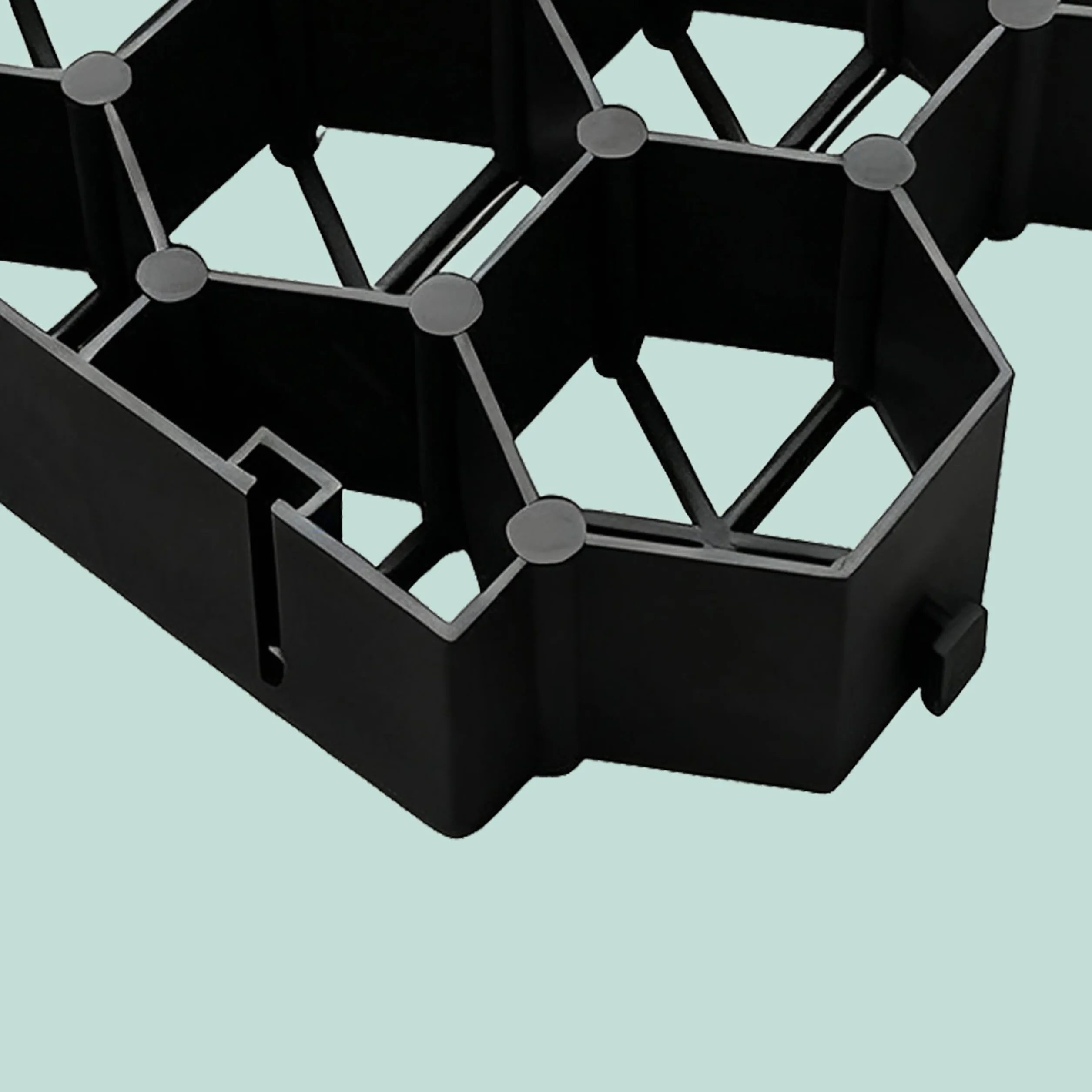 Relaxdays Rejillas para césped de plástico 50x50 cm Negras Set 4 Unidades