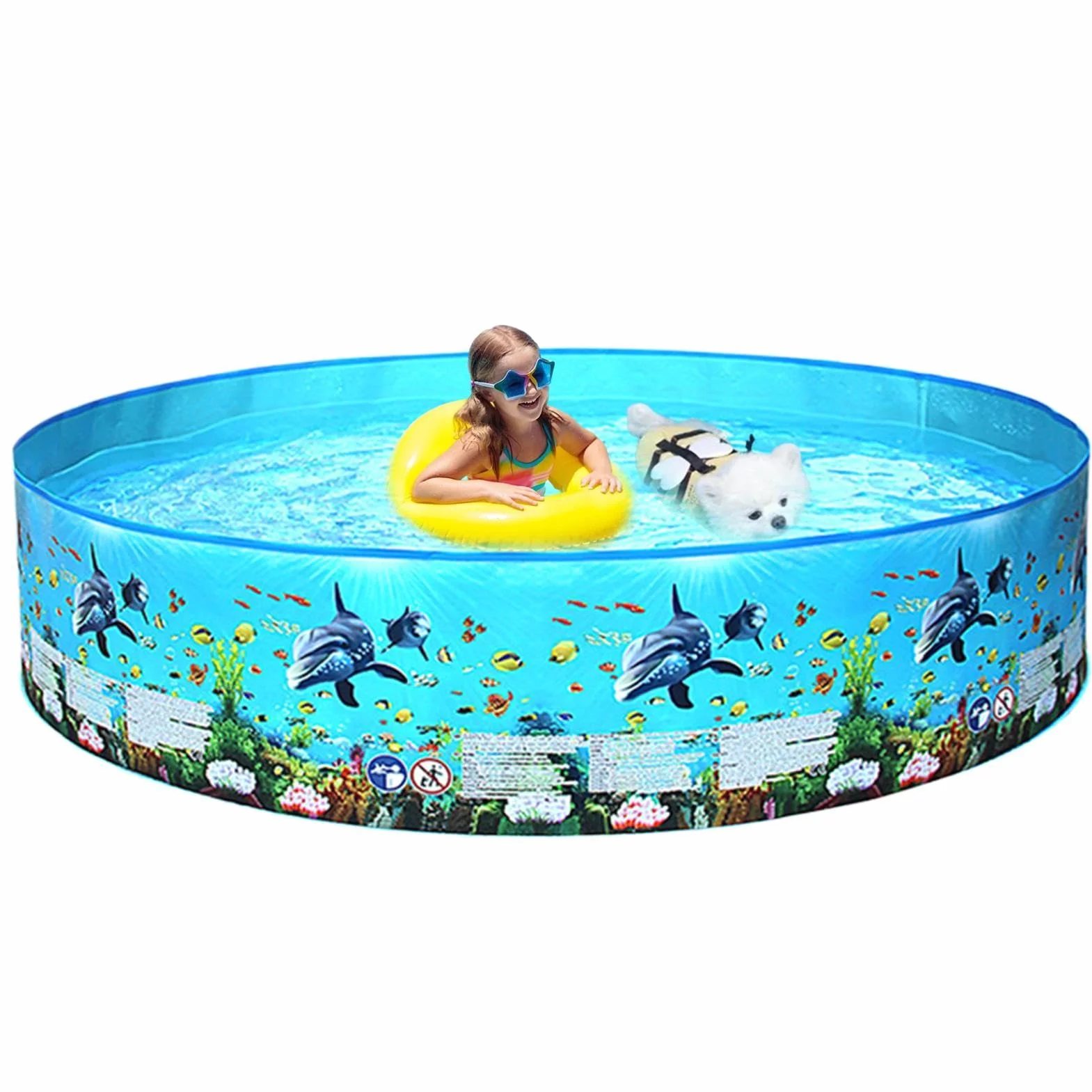 Piscina Plegable para Toda La Familia Bañera De Natación Al Aire Libre No | Piscina De Chapoteo Con Agua para Jardín Patio Césped Exterior en Verano con Mascotas Niños y Adultos