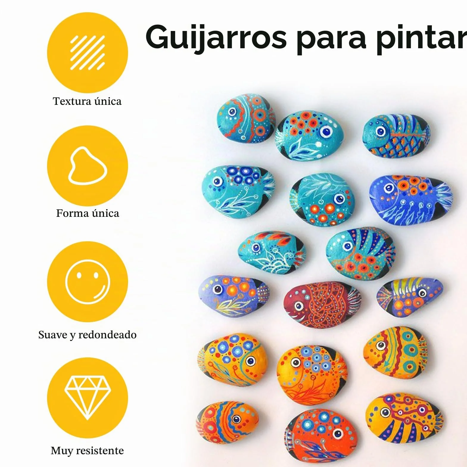 Piedras para Pintar 50 Piezas 1-3cm Decoración Jardín Acuario Manualidades