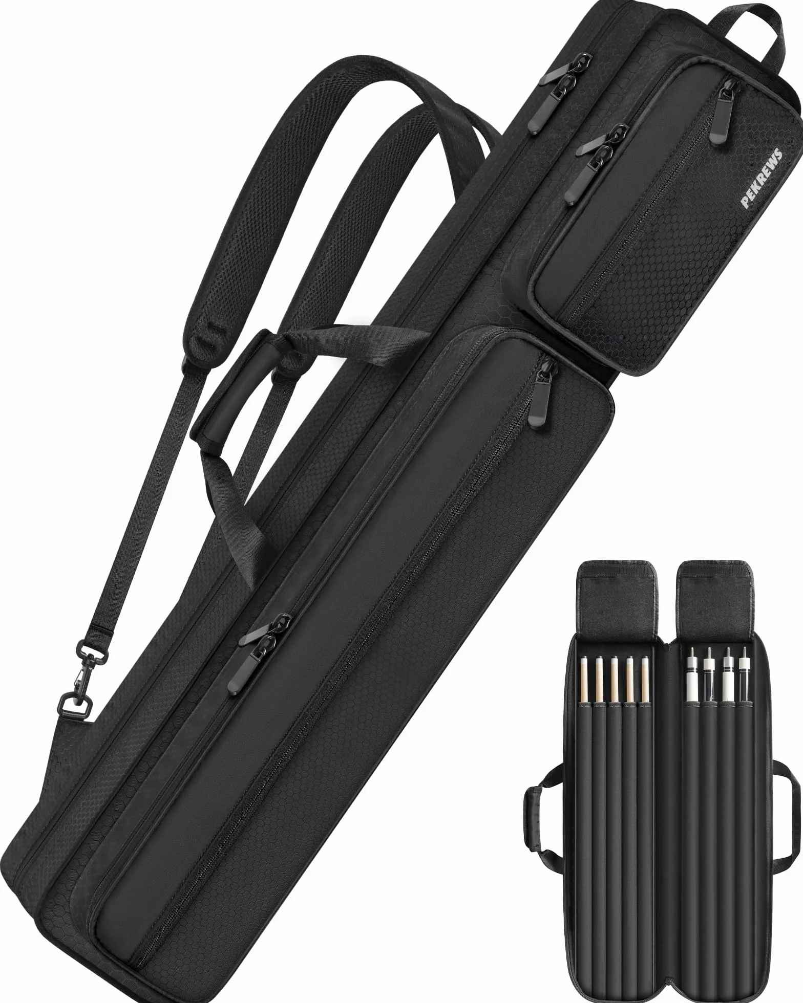 Funda para Tacos de Billar PEKREWS 10x13 cm Acolchada con Correas Ajustables