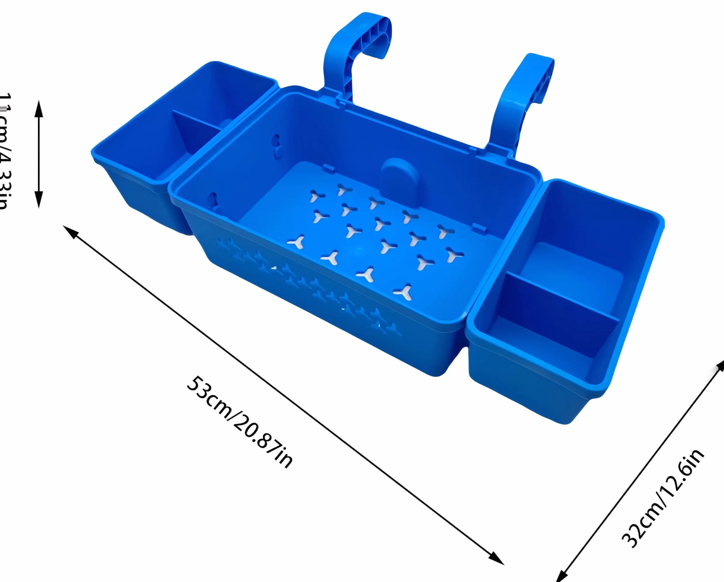 Cesta a bordo de la piscina 42 x 21 x 13 cm almacenamiento para piscina fuera del suelo