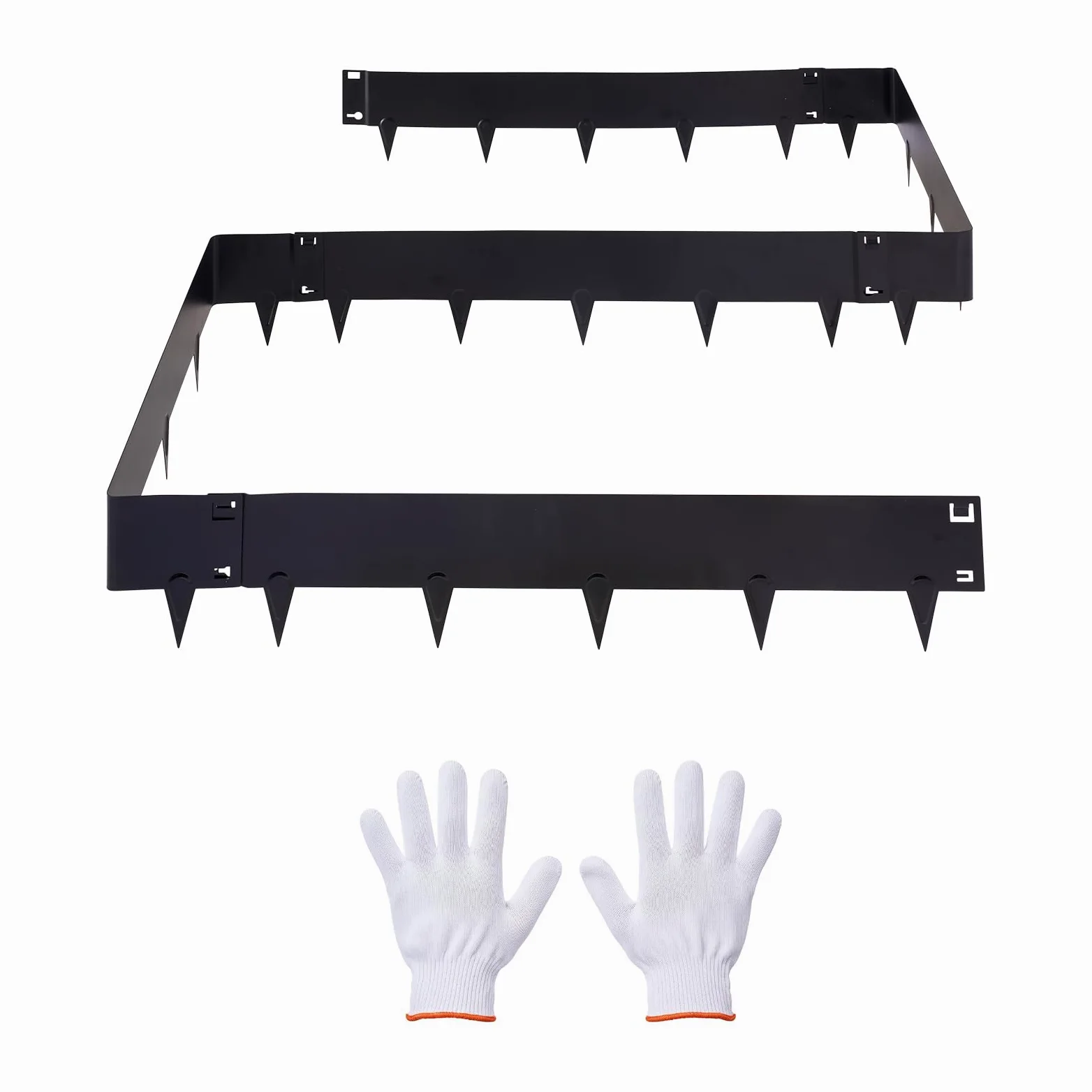 VEVOR Borde de Césped de Acero Galvanizado, 1016 x 207 mm, sin Placas de Conexión, 6 Piezas de Borde, Delimitador Exterior de Metal, Bordura de Jardín con Guantes para Senderos Paisajismo Parterres