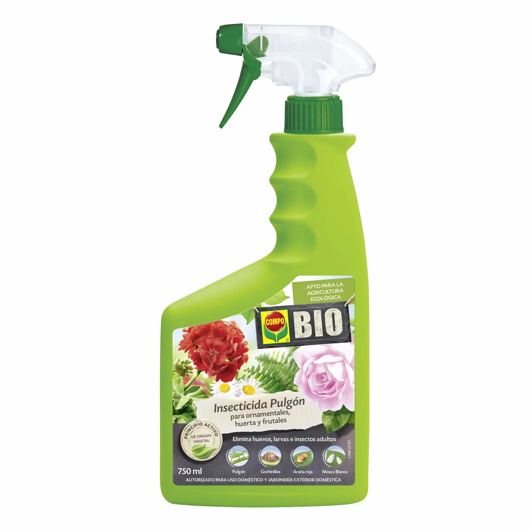 COMPO BIO Insecticida Pulgón 750 ml, Apto para agricultura ecológica, Pulverizador