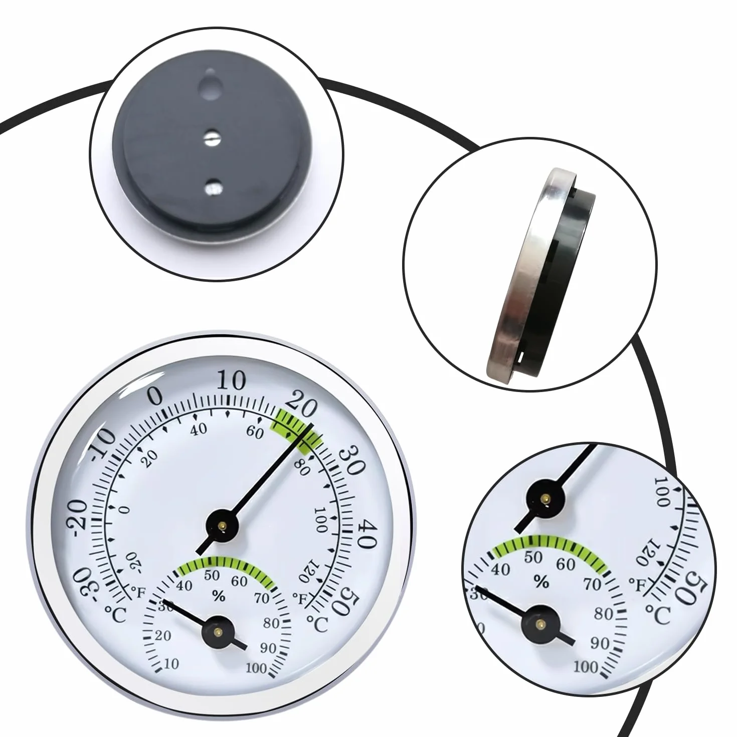 Nizirioo Termómetro y Higrómetro 2 en 1: 3 Unidades Medidor Temperatura Humedad, Mini Termohigrómetro 58 mm