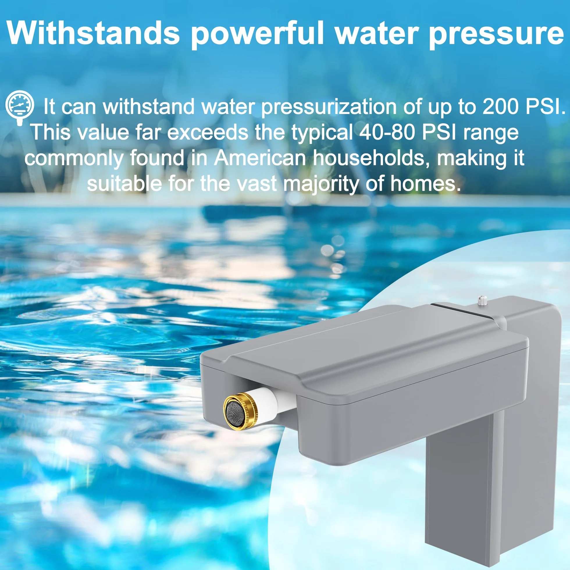 Ereto Llenador automático de piscina con válvula flotante ajustable gris