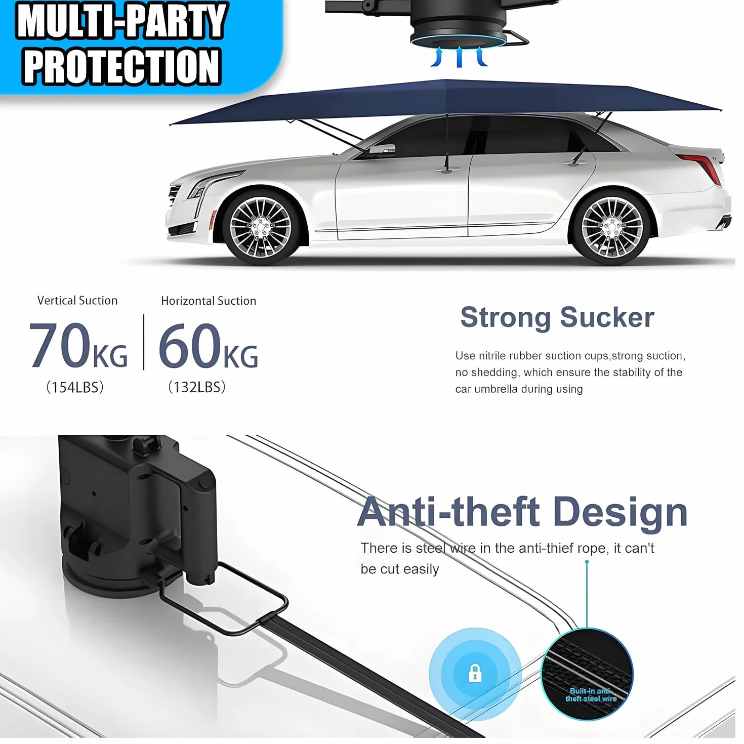 Cochera portátil con protección solar toldo plegable para coches silvergray 5m