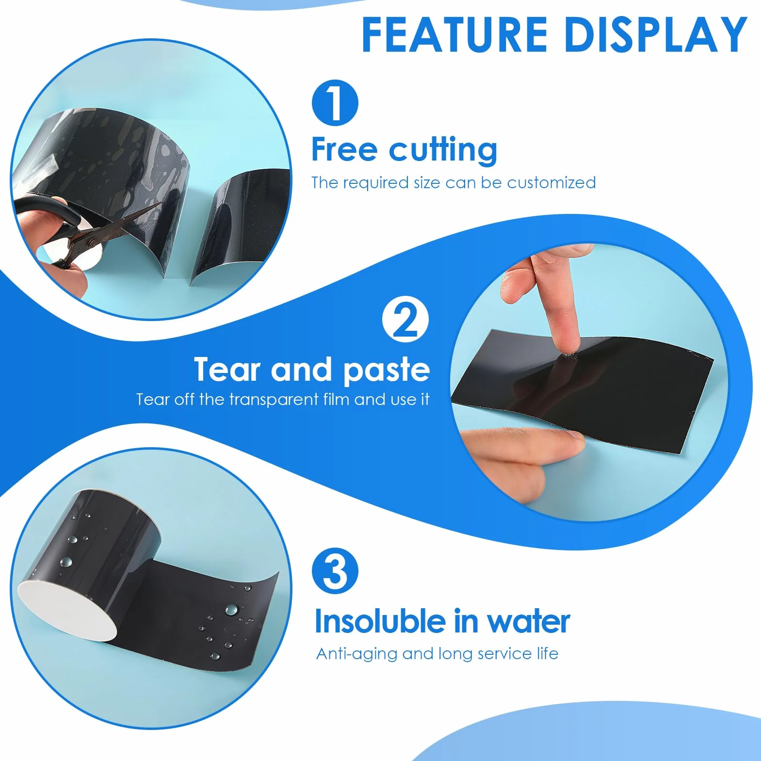 Cinta Impermeable Autoadhesiva PVC 1.5m Agua Stop para Reparación de Tuberías