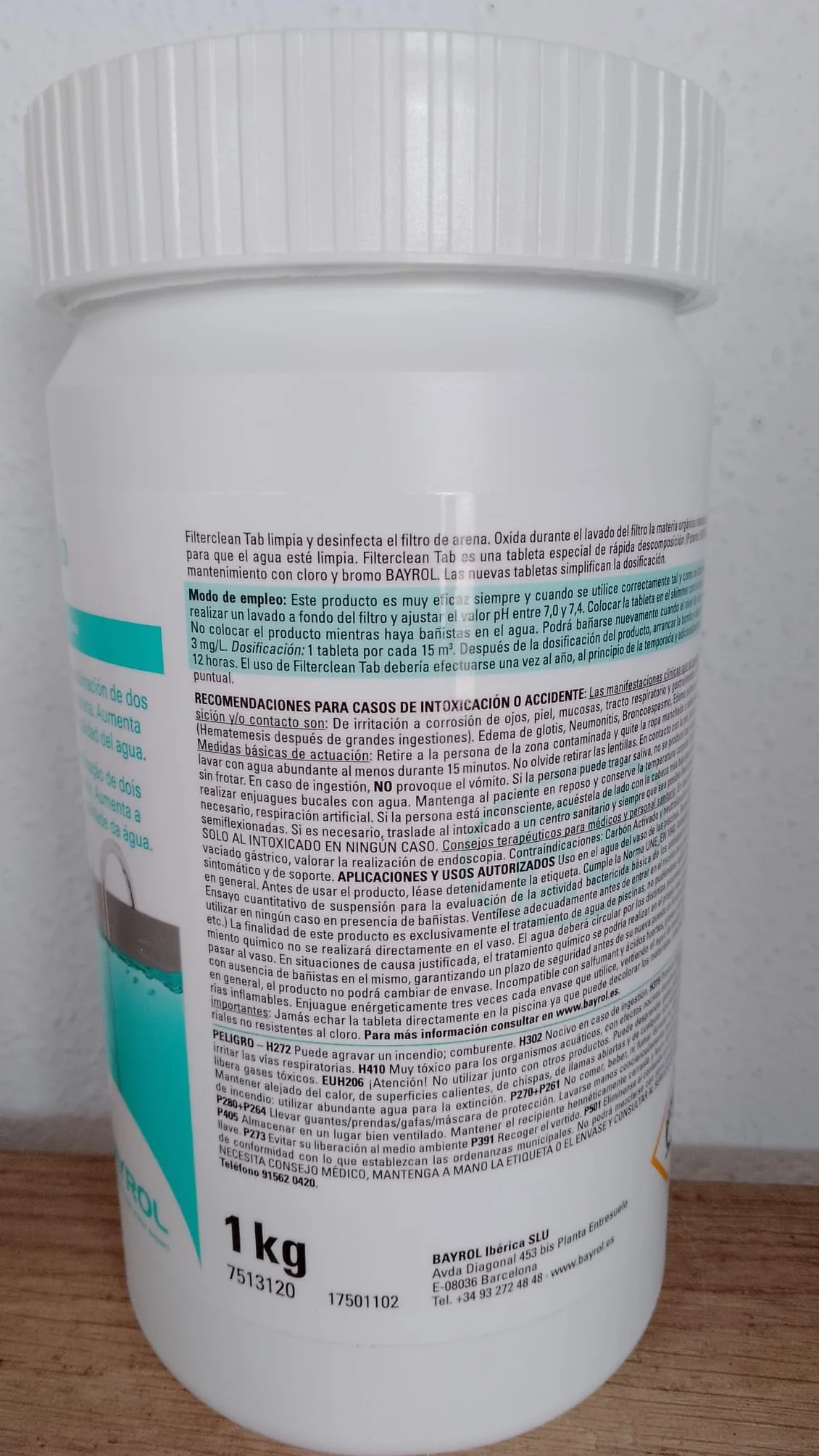 Filterclean Tab 1 kg - Tabletas de cloro patentadas para limpiar y desinfectar filtro de arena o vidrio