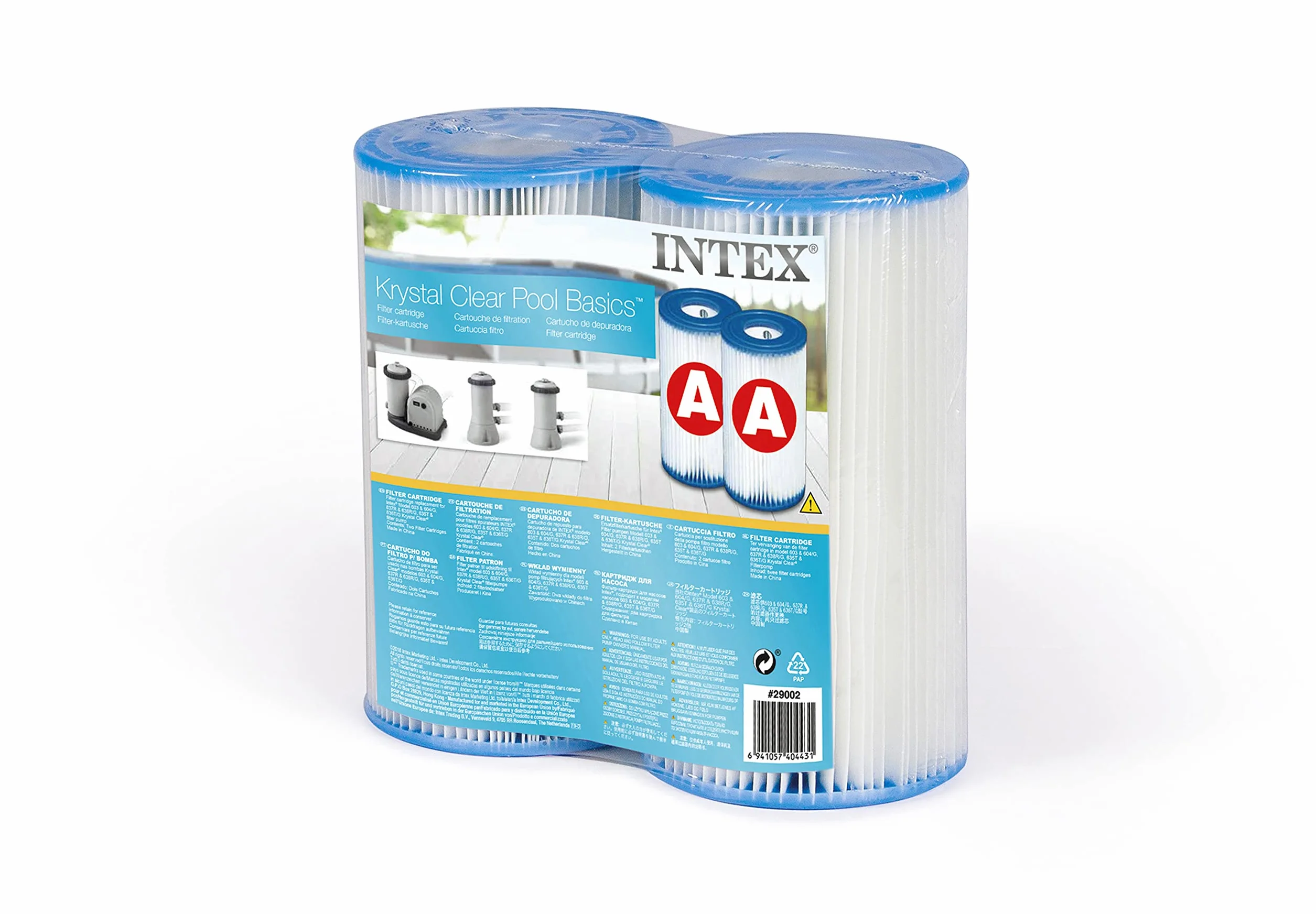 Intex 29002 Cartucho para Filtros de Piscina, 2 Unidades