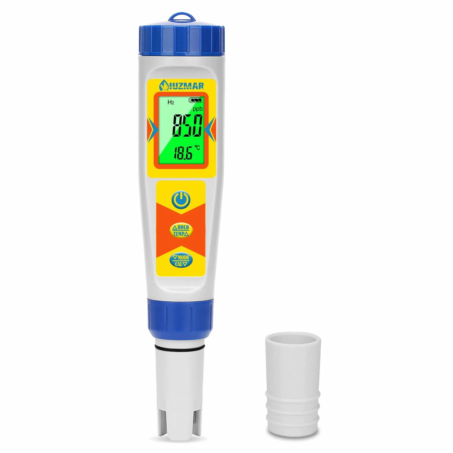 UIUZMAR Medidor de Hidrógeno y pH para Botella de Agua de Hidrógeno, Medidor pH H2, Probador de Calidad del Agua 6 en 1 con Función de pH H2 ORP TDS EC TEMP para Piscina, Acuario, Hidroponía